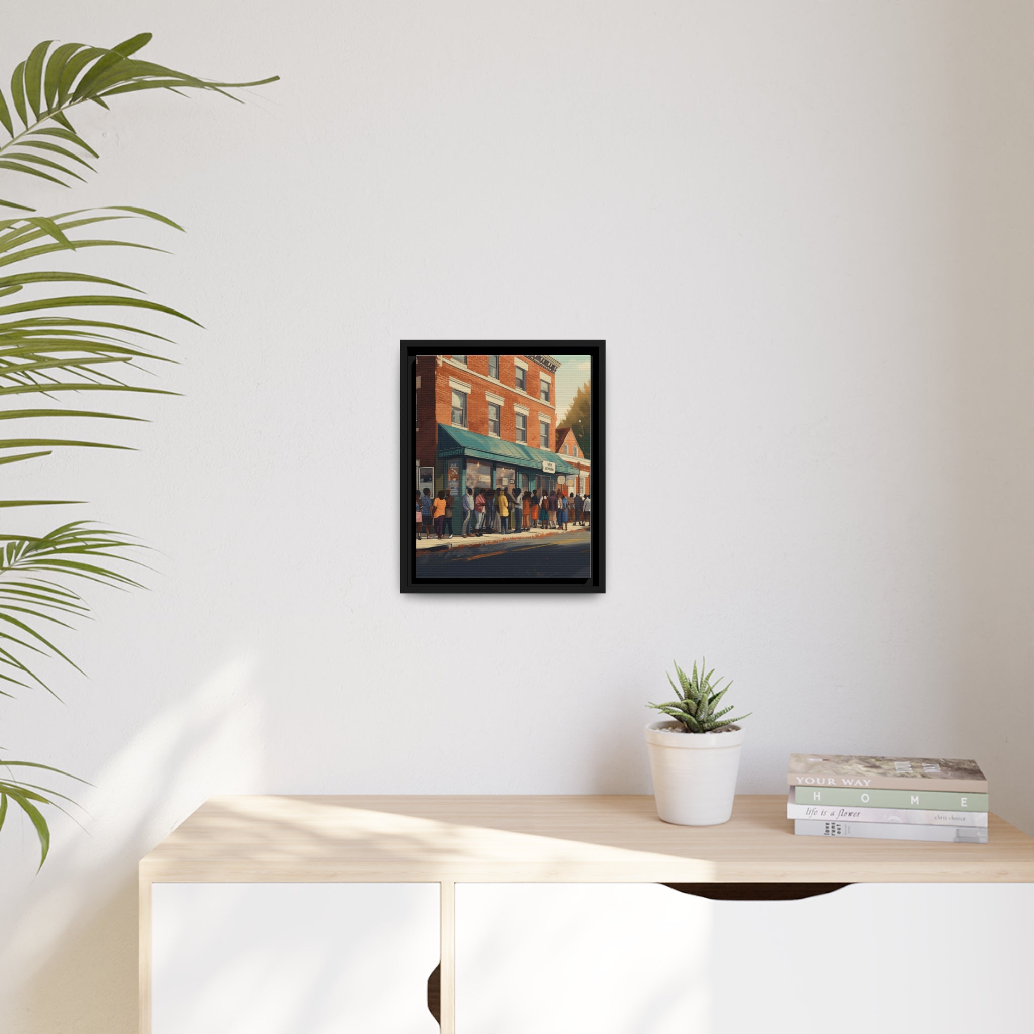 Old Town Store Front Matte Canvas, Black Frame