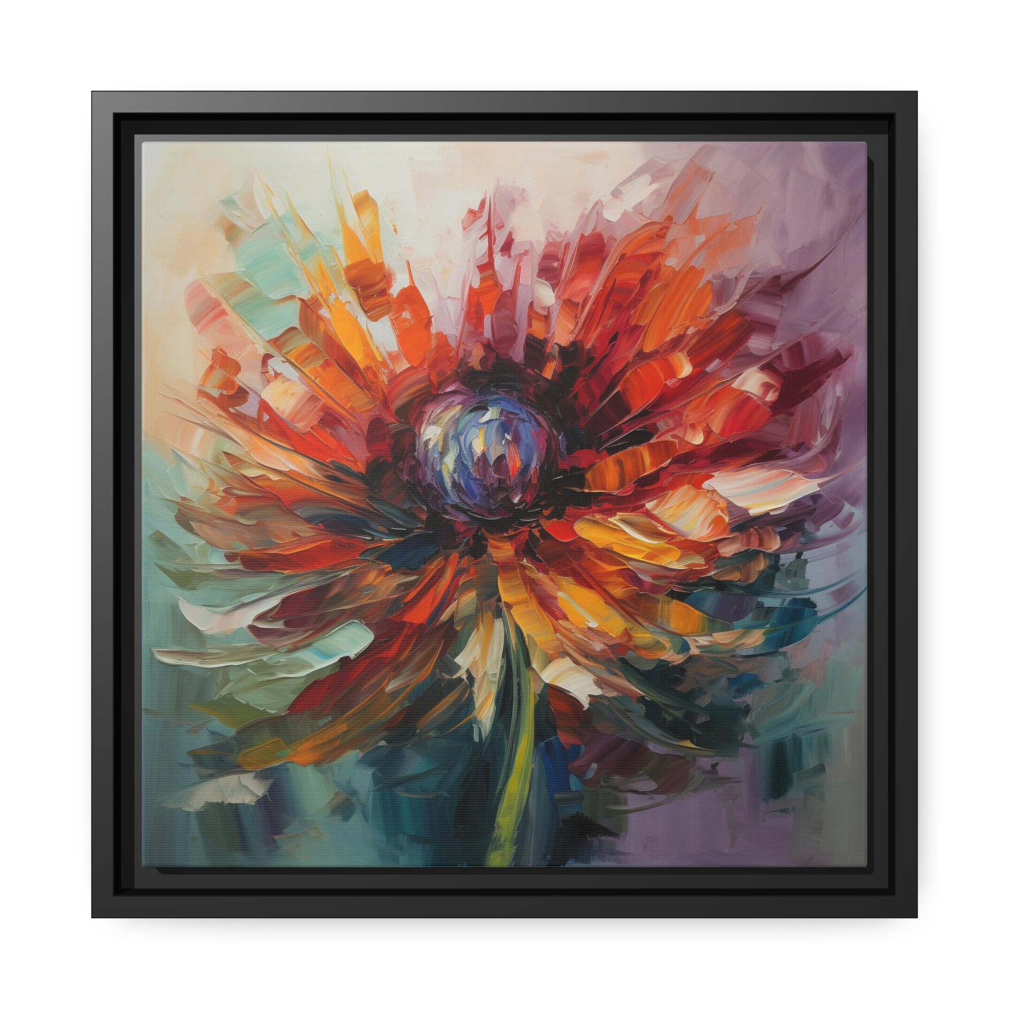 Modern Flora Matte Canvas, Black Frame