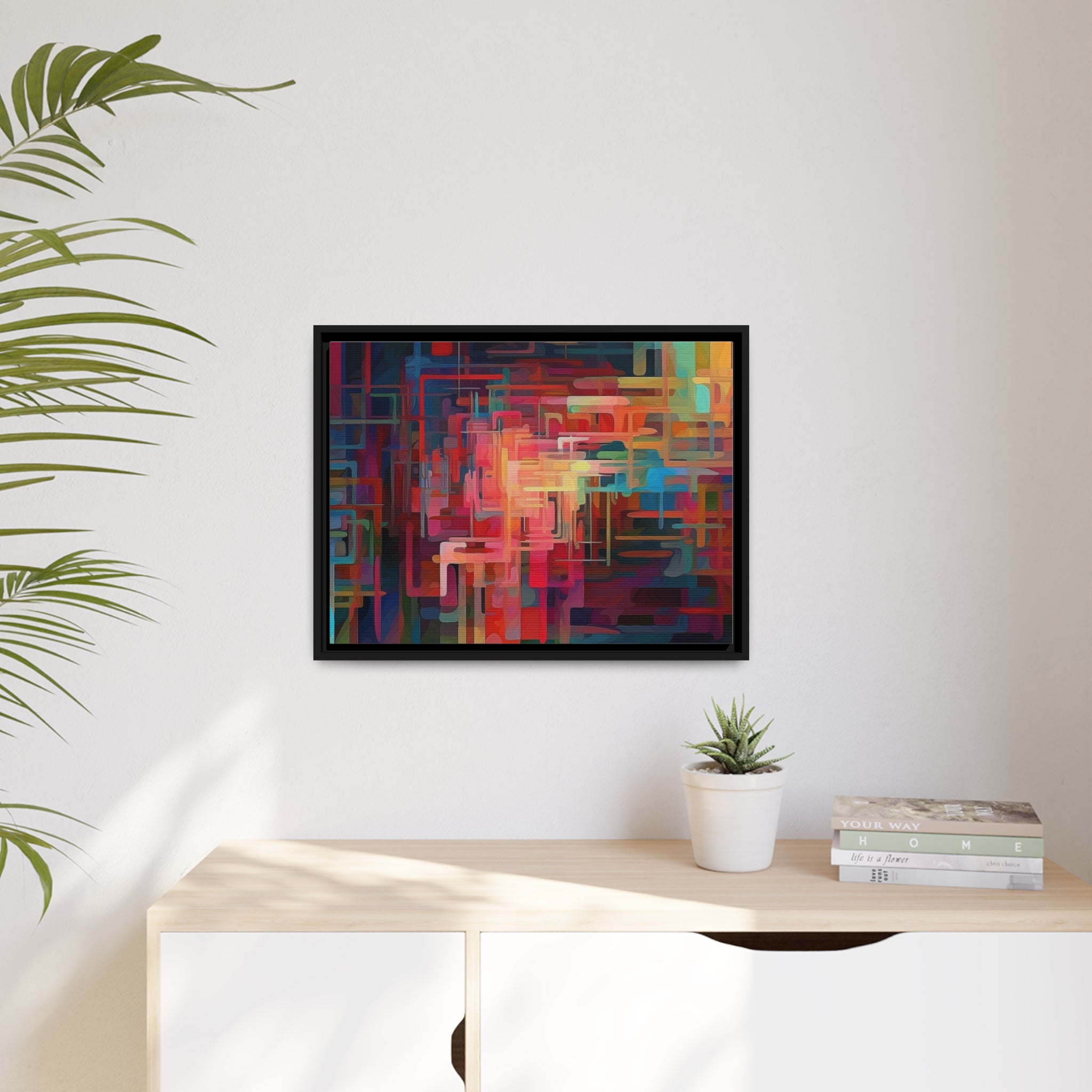 Modern Abstract III Matte Canvas, Black Frame