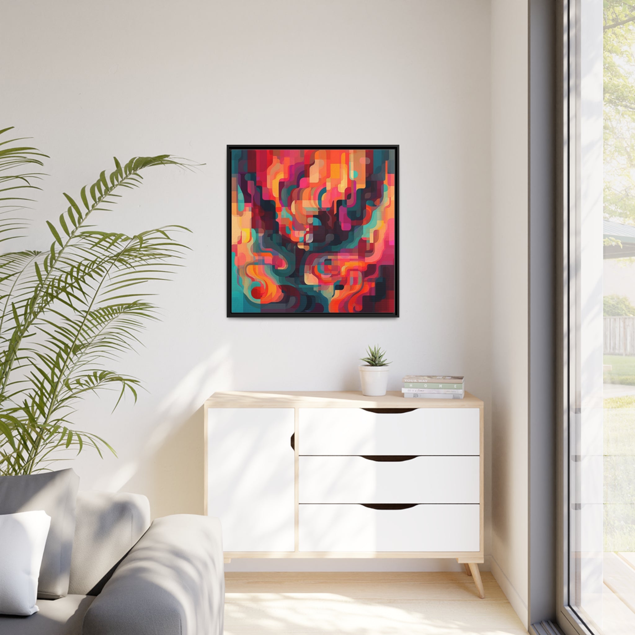 Modern Abstract I Matte Canvas, Black Frame