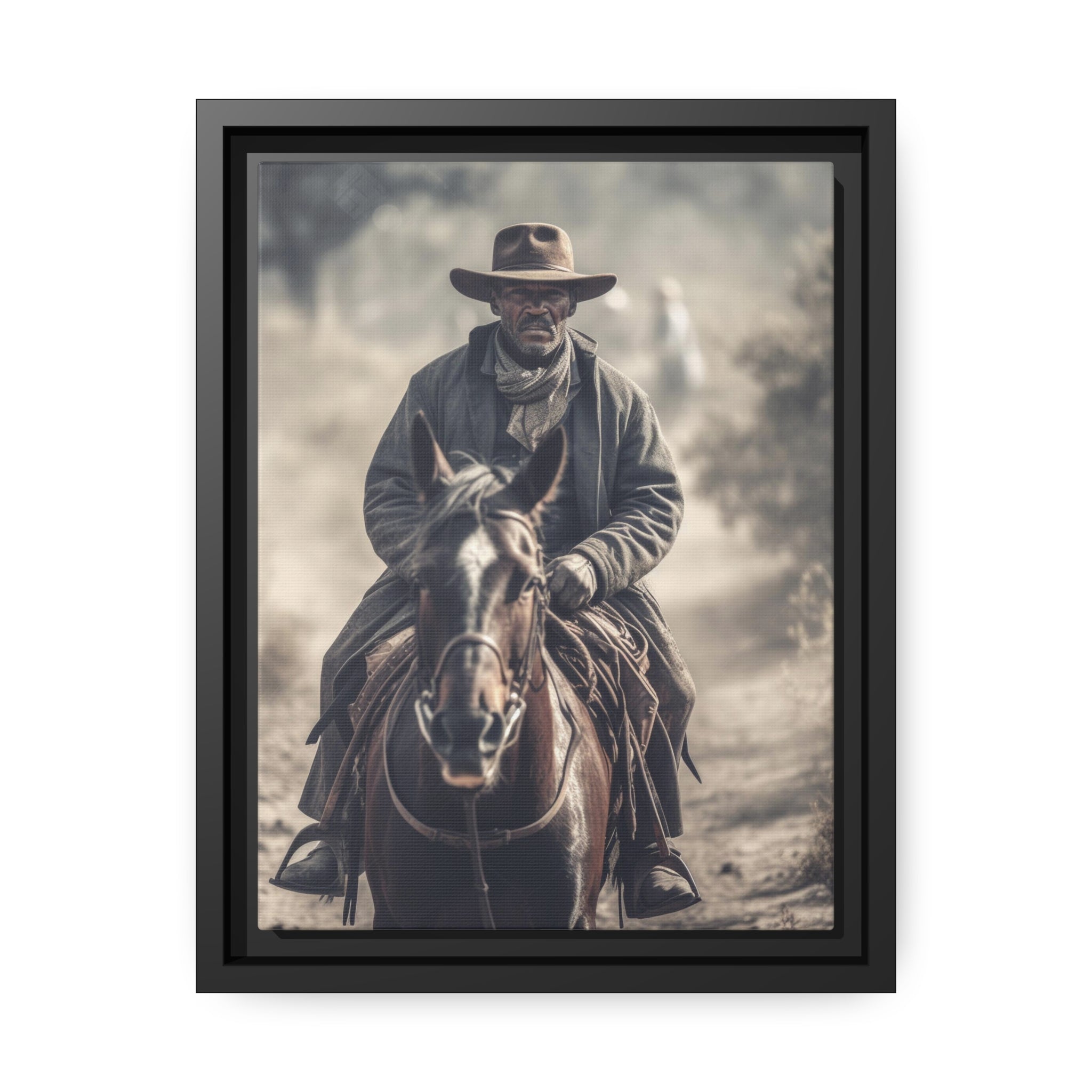 Cowboy II Matte Canvas, Black Frame