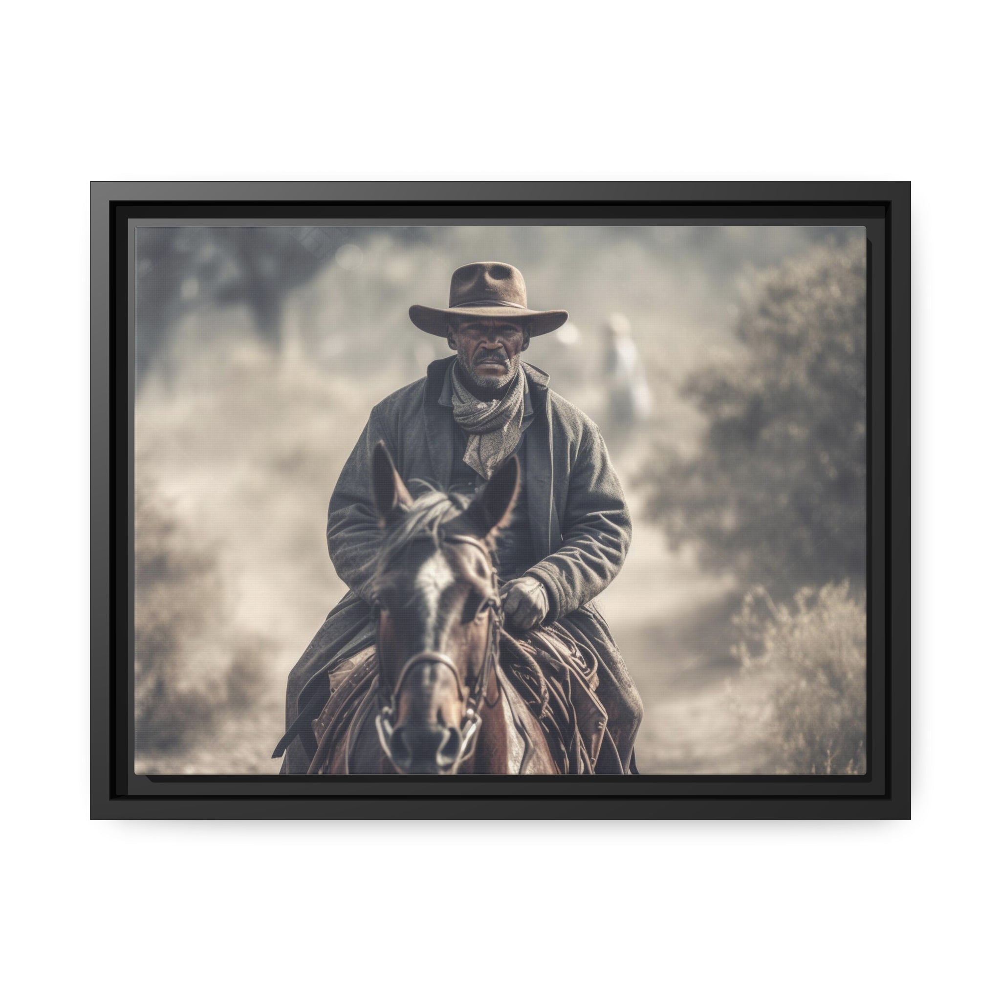 Cowboy II Matte Canvas, Black Frame