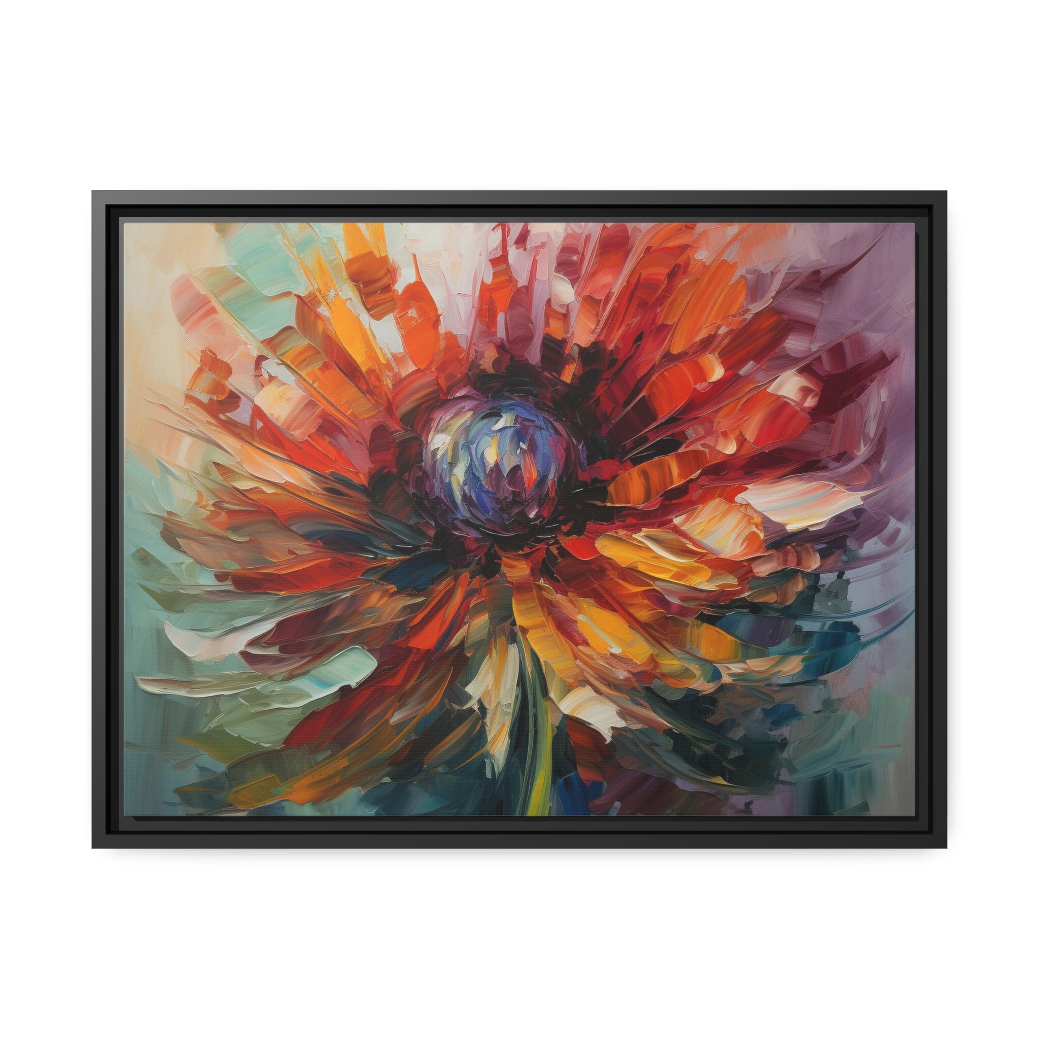 Modern Flora Matte Canvas, Black Frame
