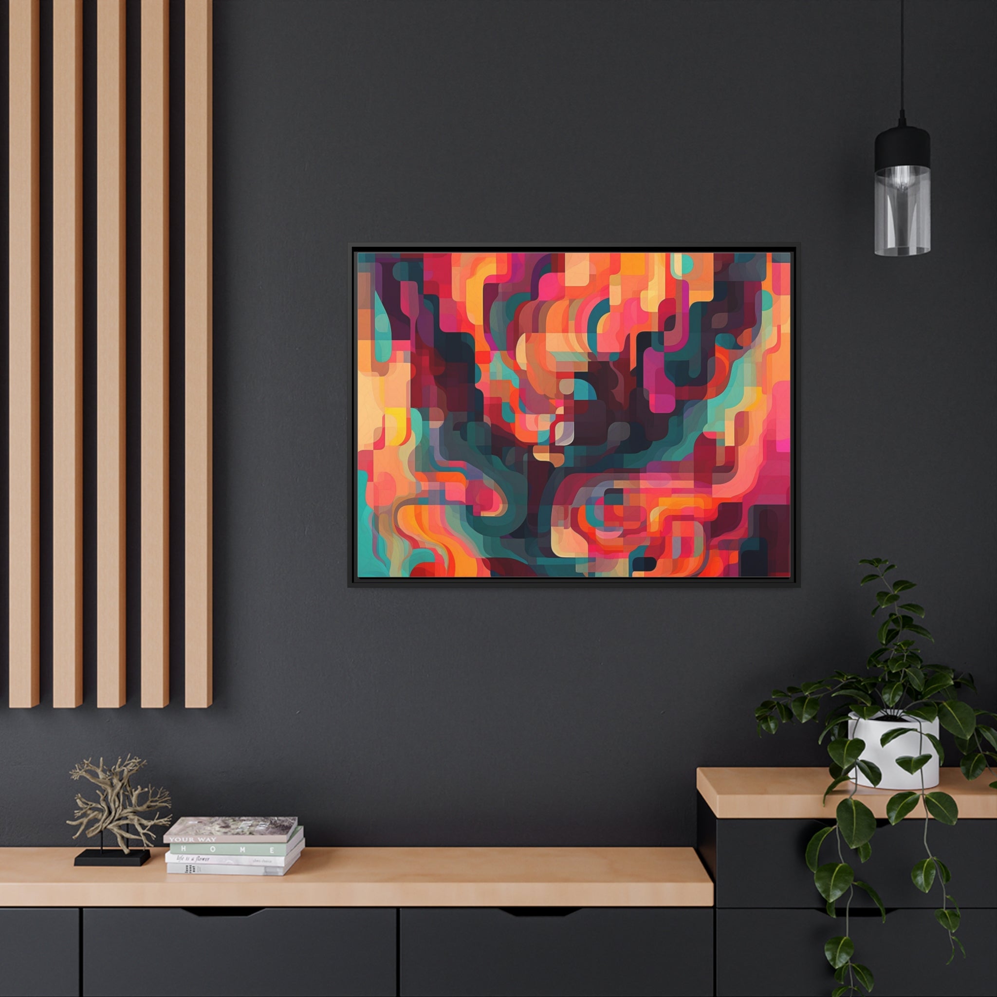 Modern Abstract I Matte Canvas, Black Frame