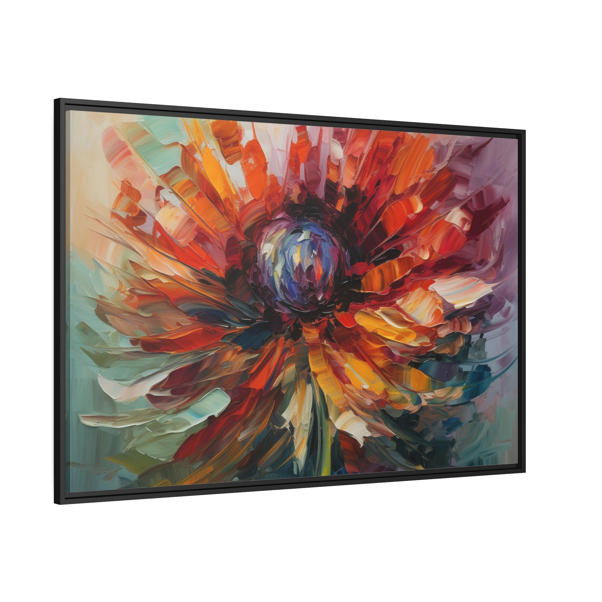 Modern Flora Matte Canvas, Black Frame