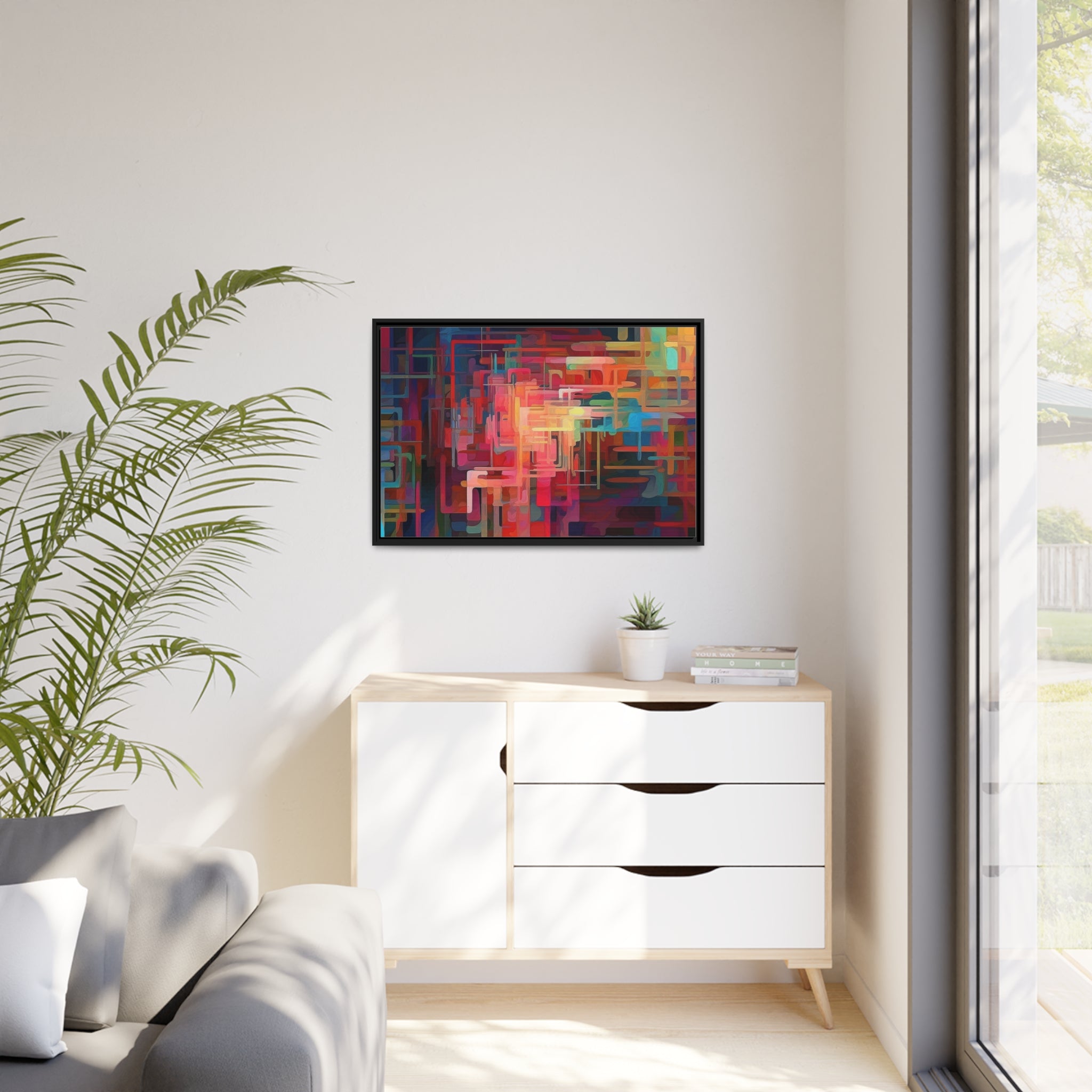Modern Abstract III Matte Canvas, Black Frame