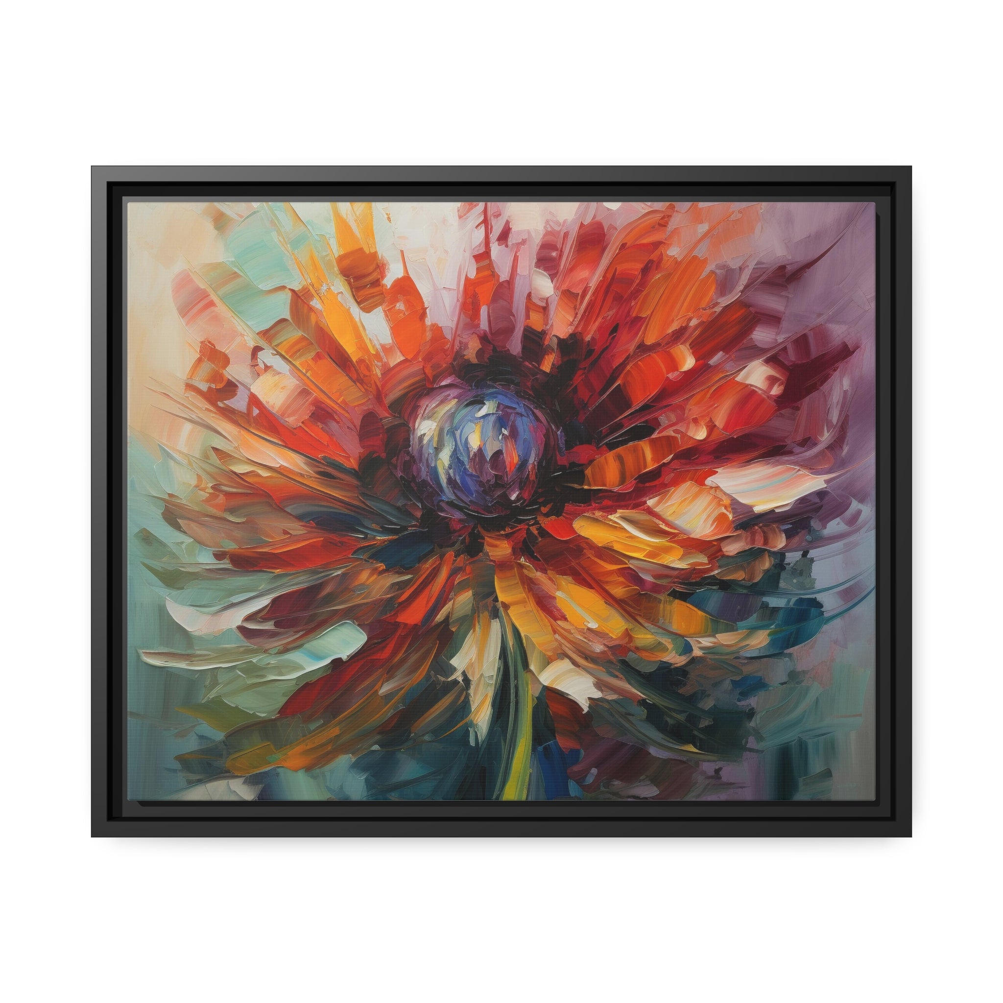 Modern Flora Matte Canvas, Black Frame