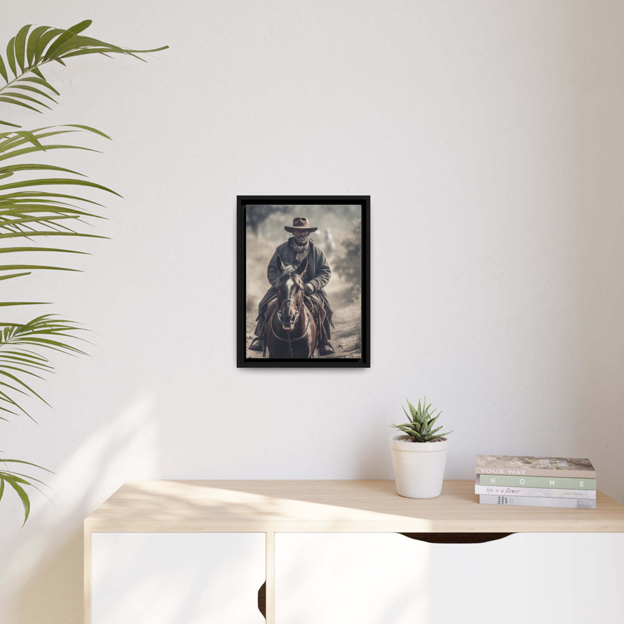 Cowboy II Matte Canvas, Black Frame