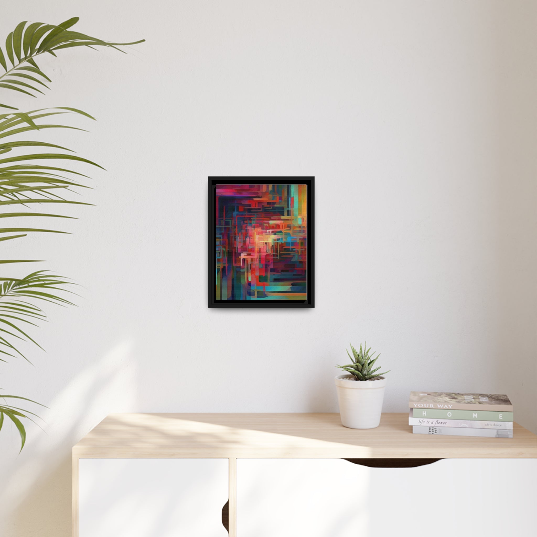 Modern Abstract III Matte Canvas, Black Frame