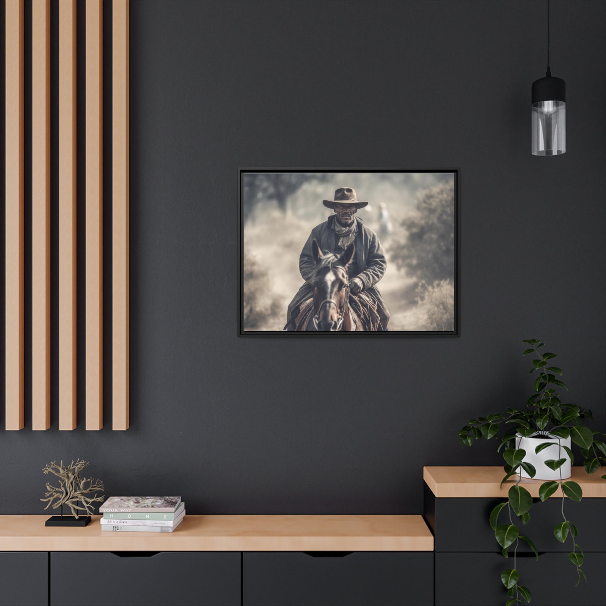 Cowboy II Matte Canvas, Black Frame
