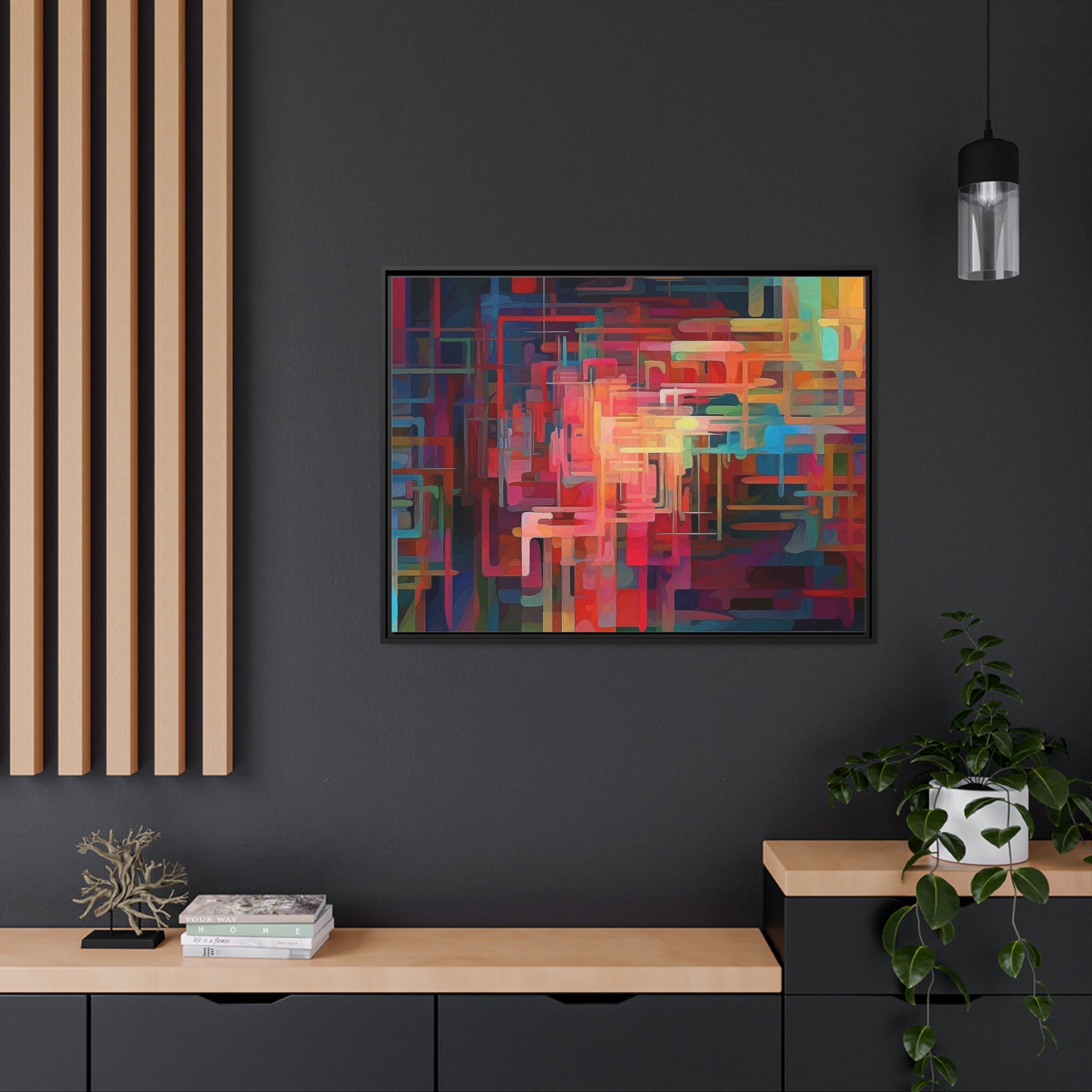 Modern Abstract III Matte Canvas, Black Frame