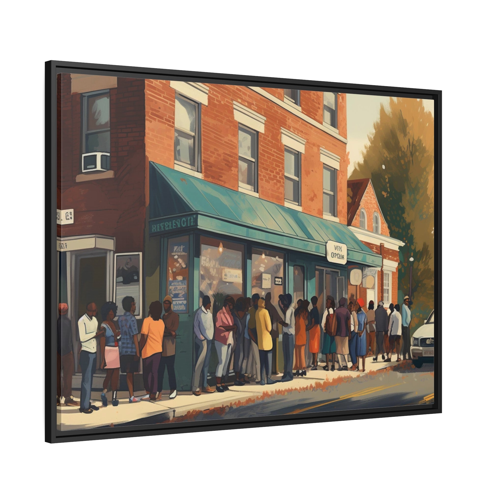 Old Town Store Front Matte Canvas, Black Frame