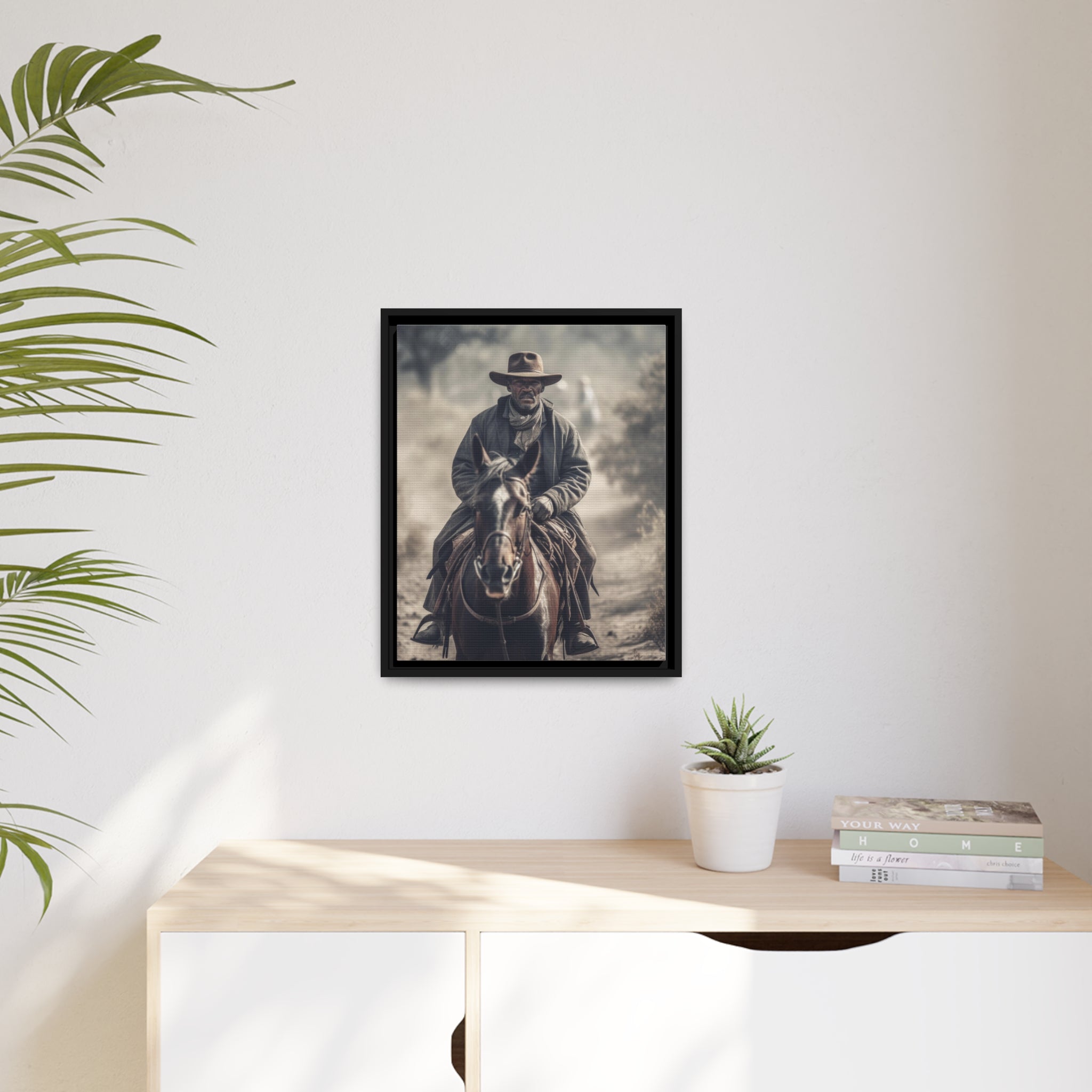 Cowboy II Matte Canvas, Black Frame