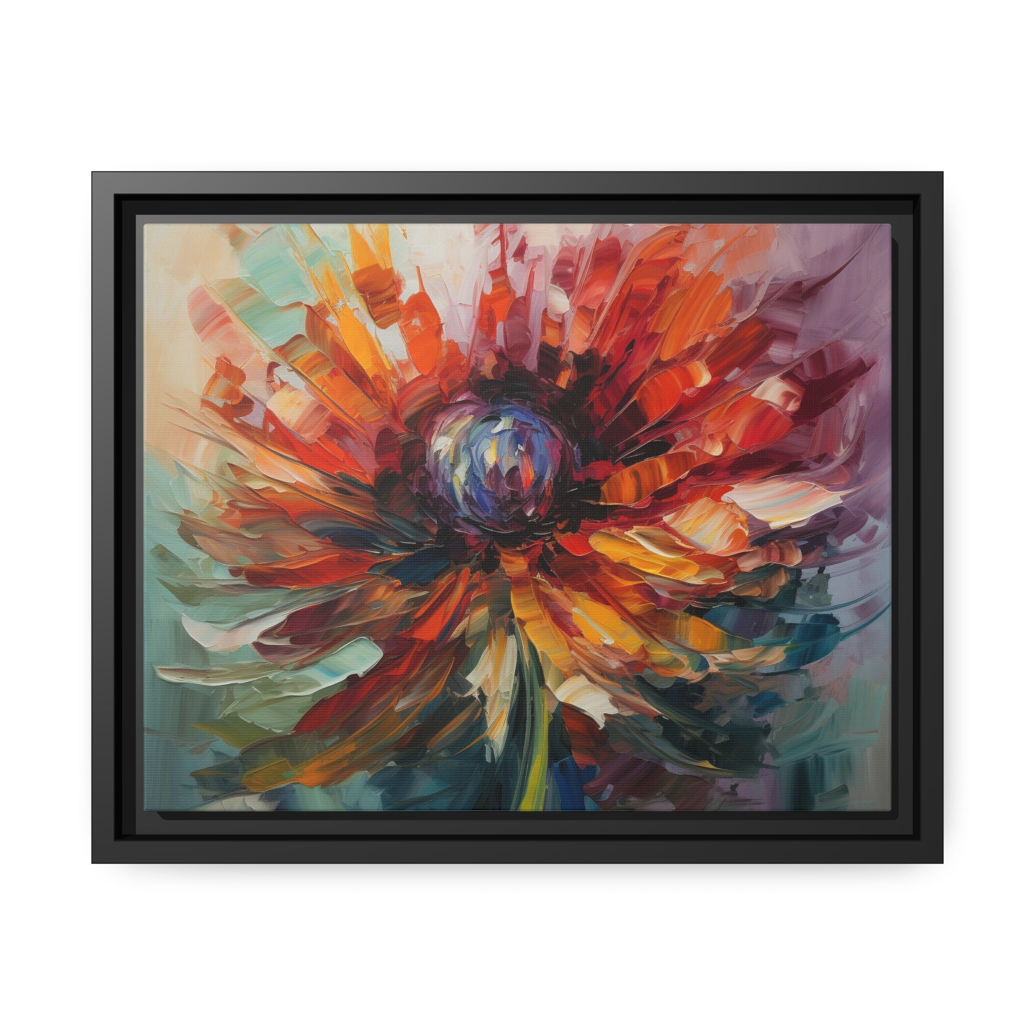 Modern Flora Matte Canvas, Black Frame