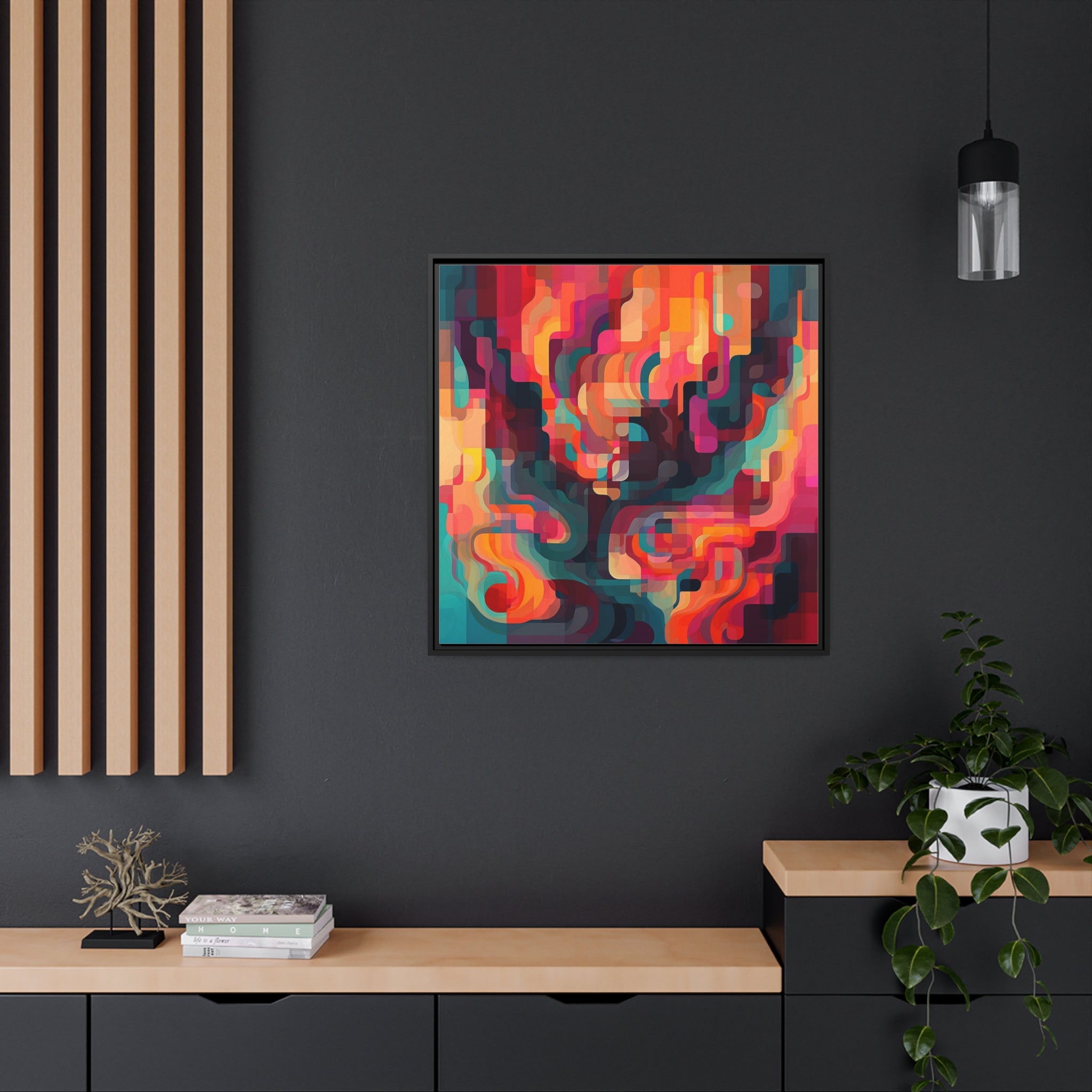 Modern Abstract I Matte Canvas, Black Frame