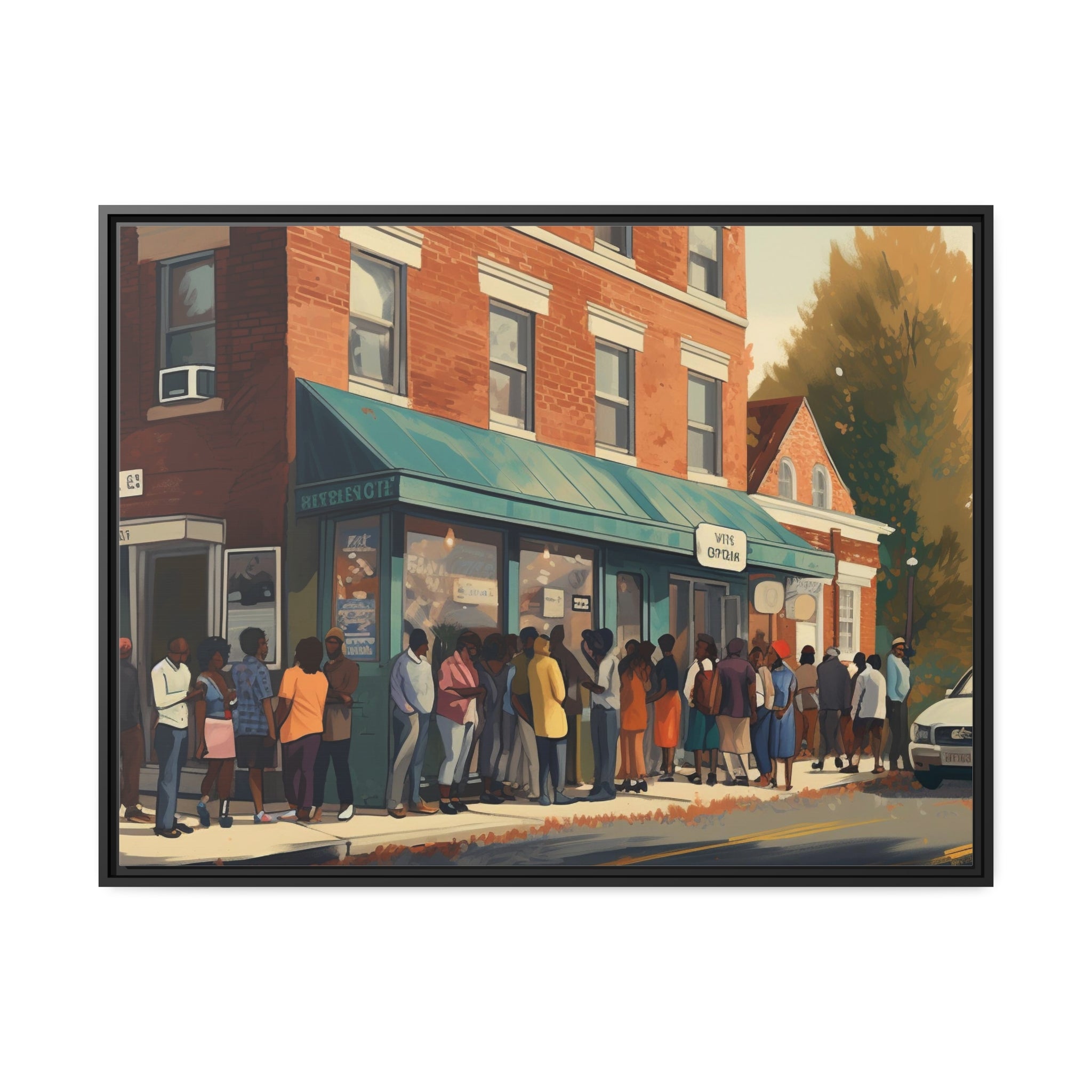 Old Town Store Front Matte Canvas, Black Frame