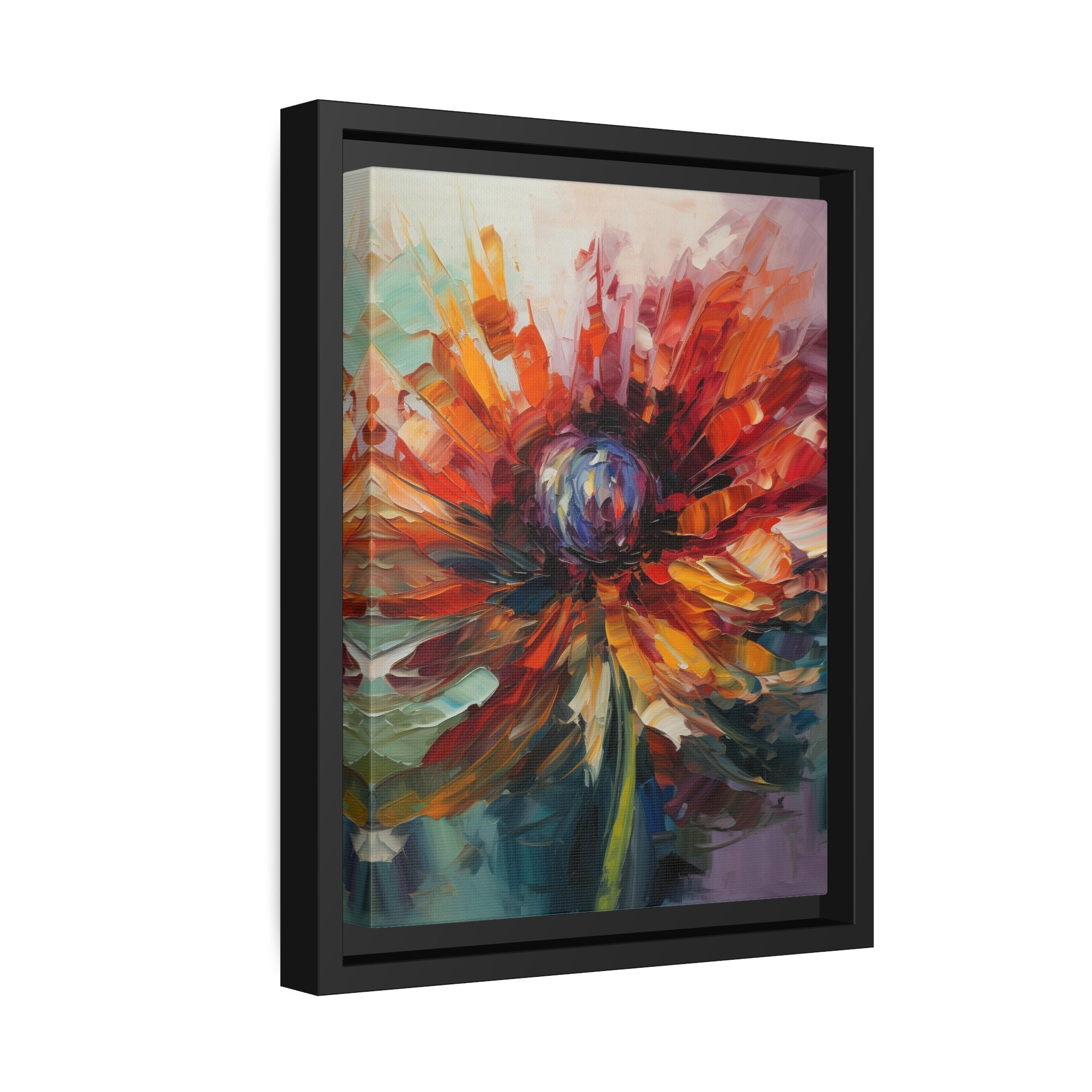 Modern Flora Matte Canvas, Black Frame