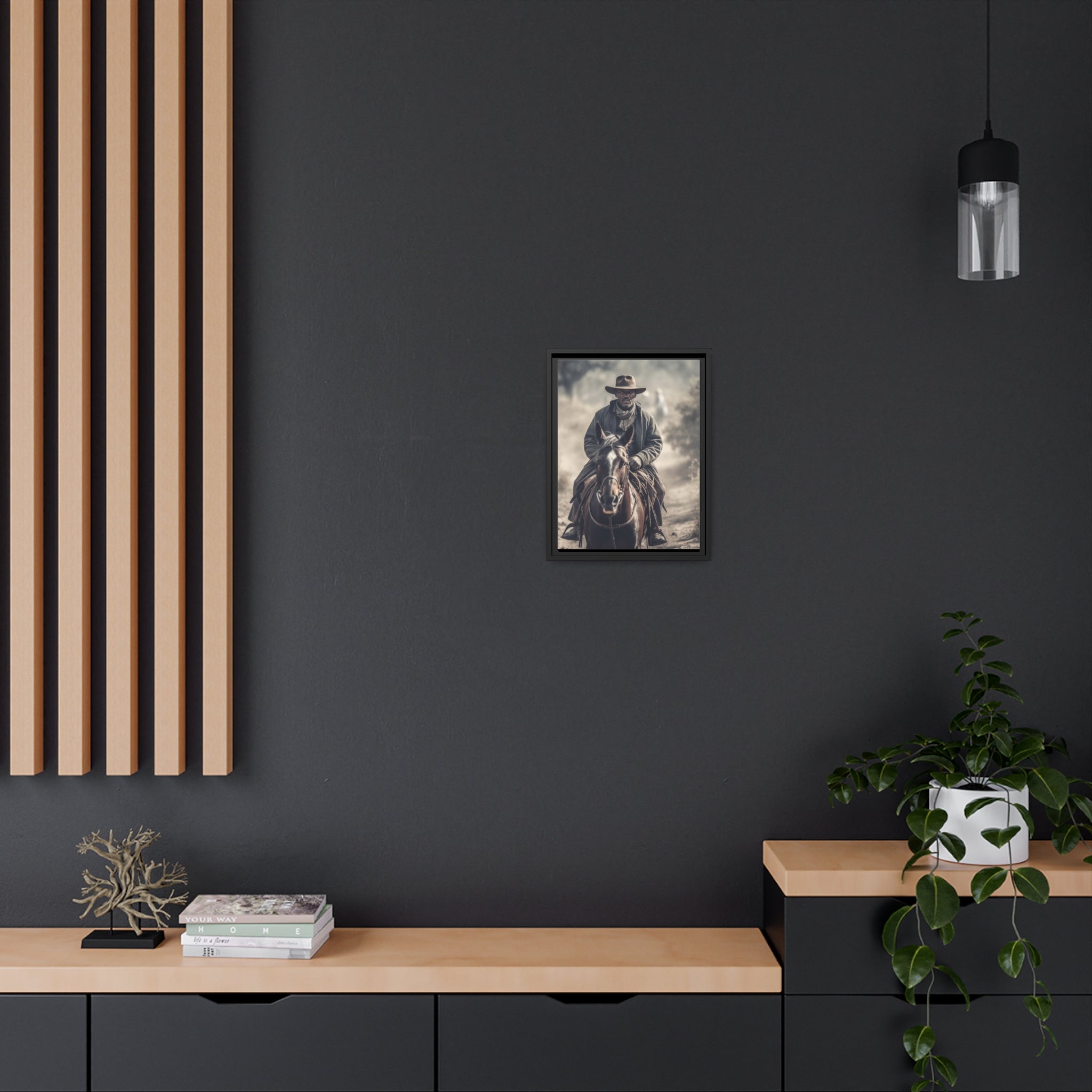 Cowboy II Matte Canvas, Black Frame