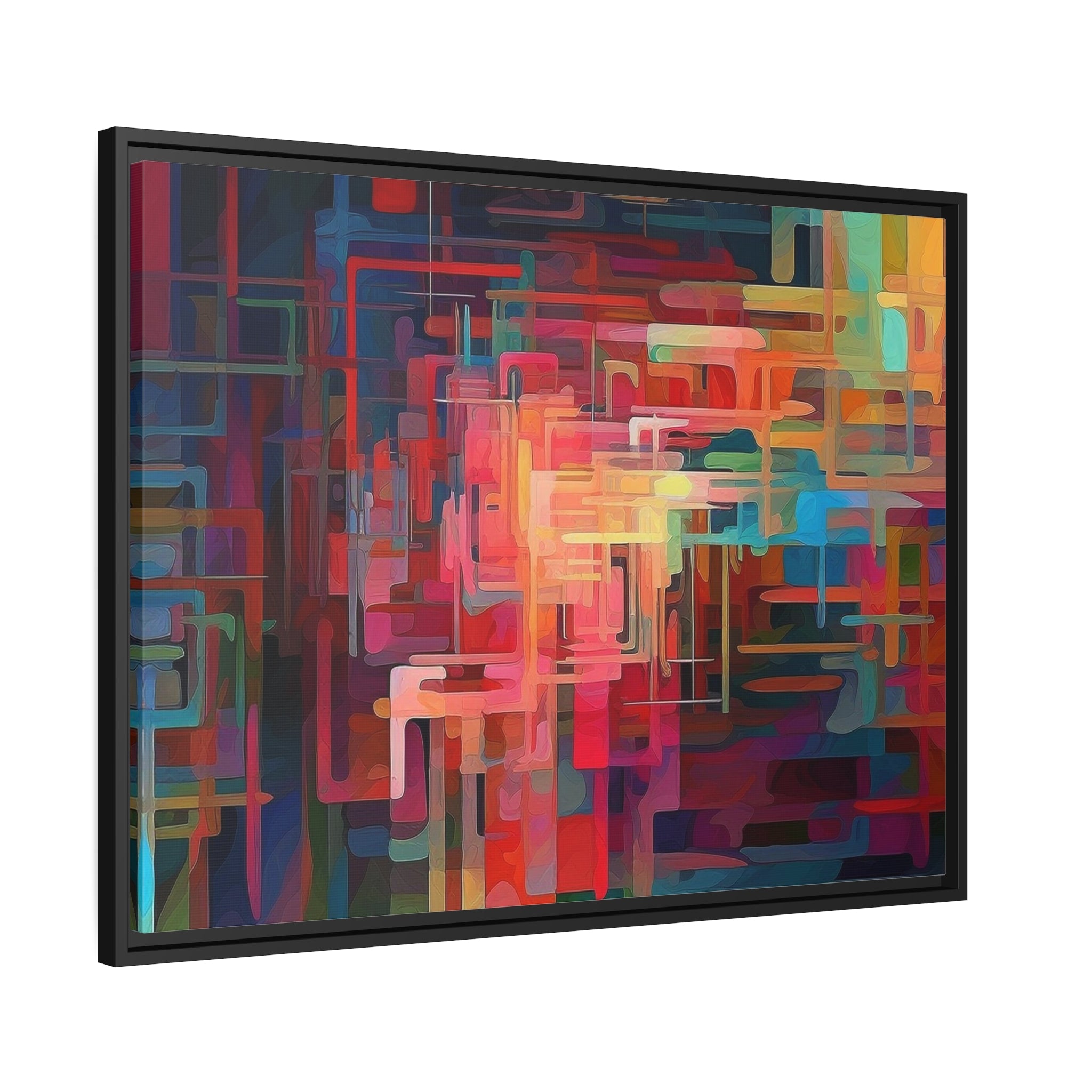 Modern Abstract III Matte Canvas, Black Frame