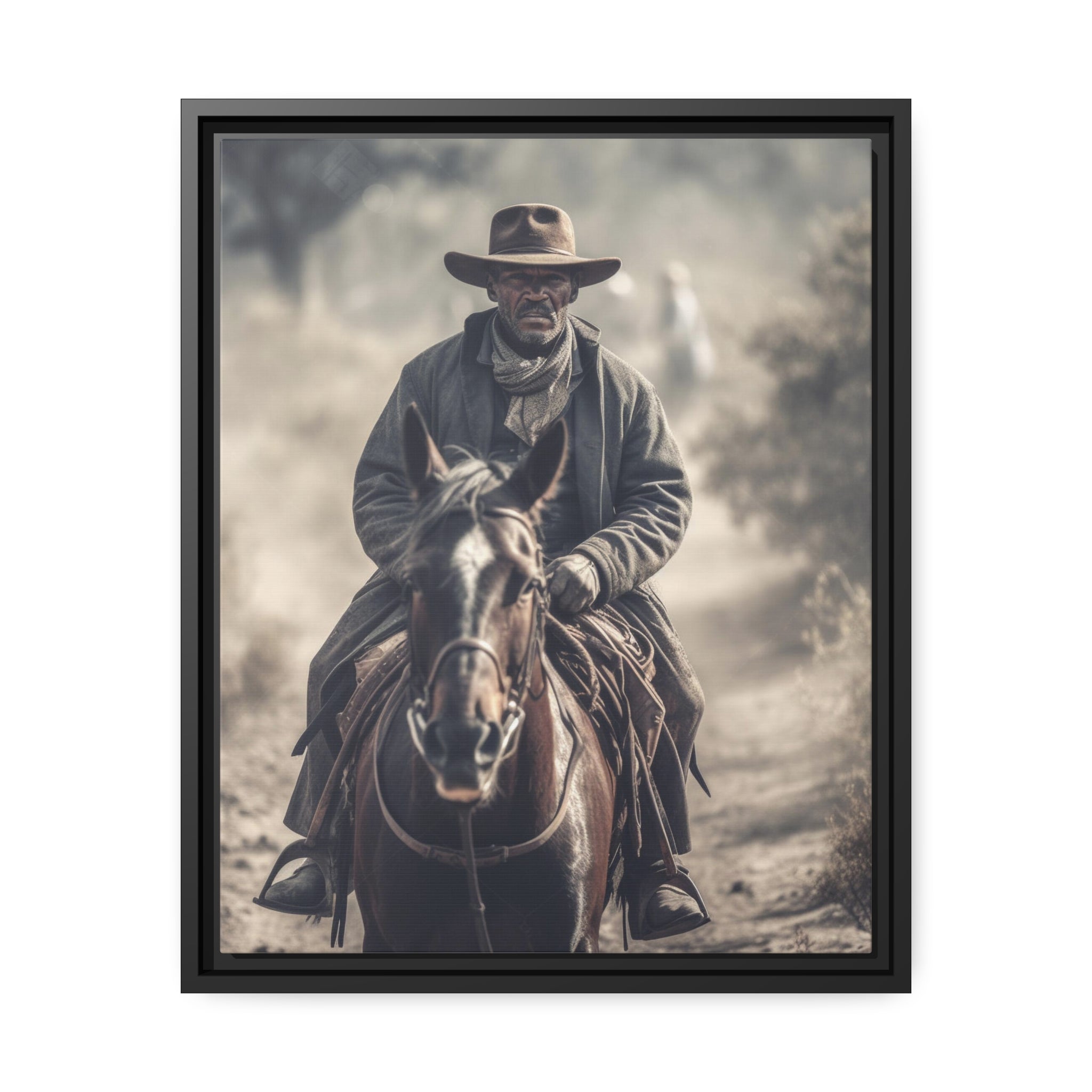 Cowboy II Matte Canvas, Black Frame