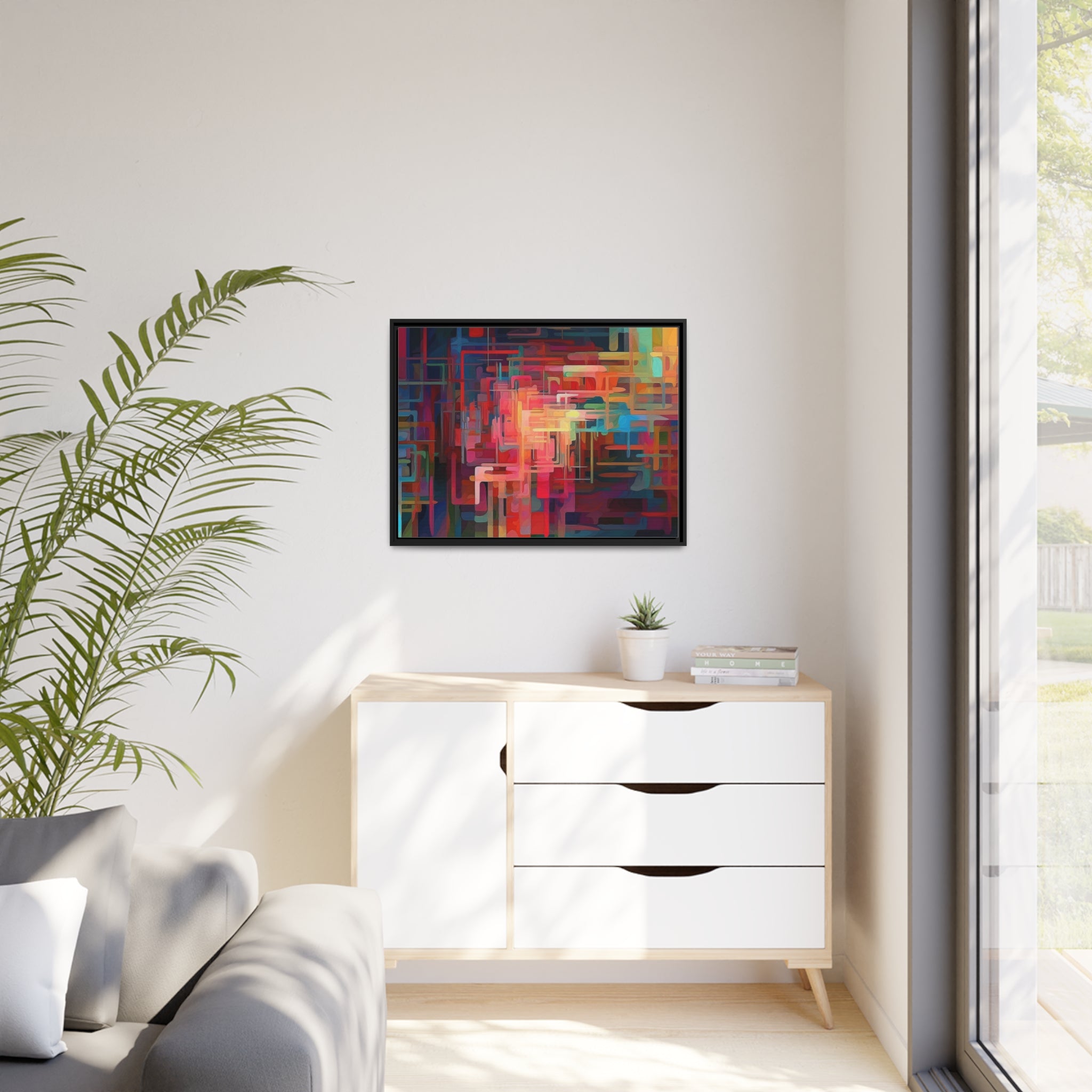 Modern Abstract III Matte Canvas, Black Frame