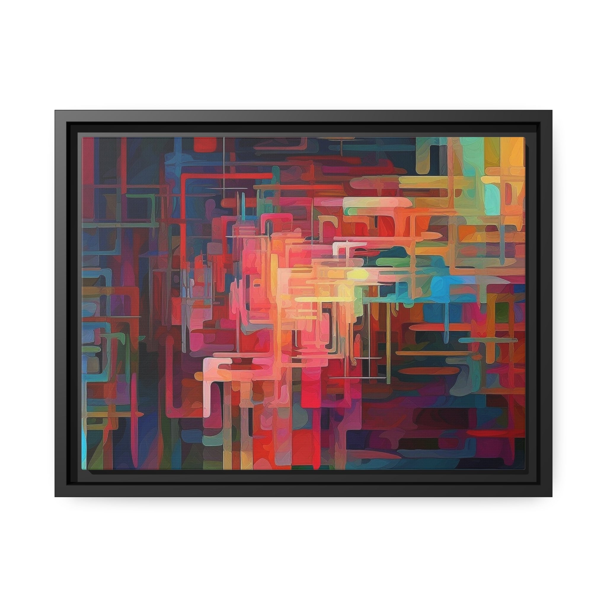 Modern Abstract III Matte Canvas, Black Frame