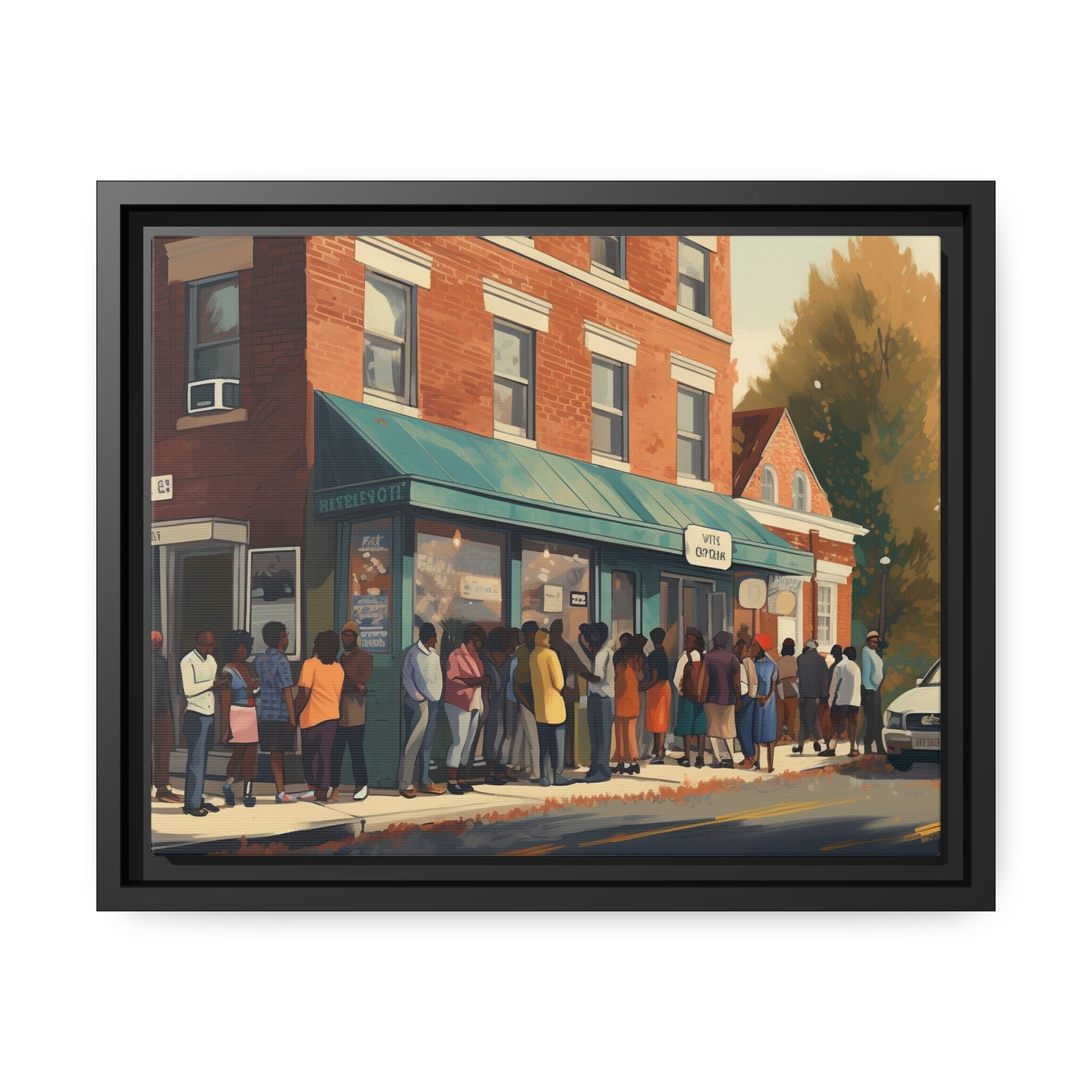 Old Town Store Front Matte Canvas, Black Frame