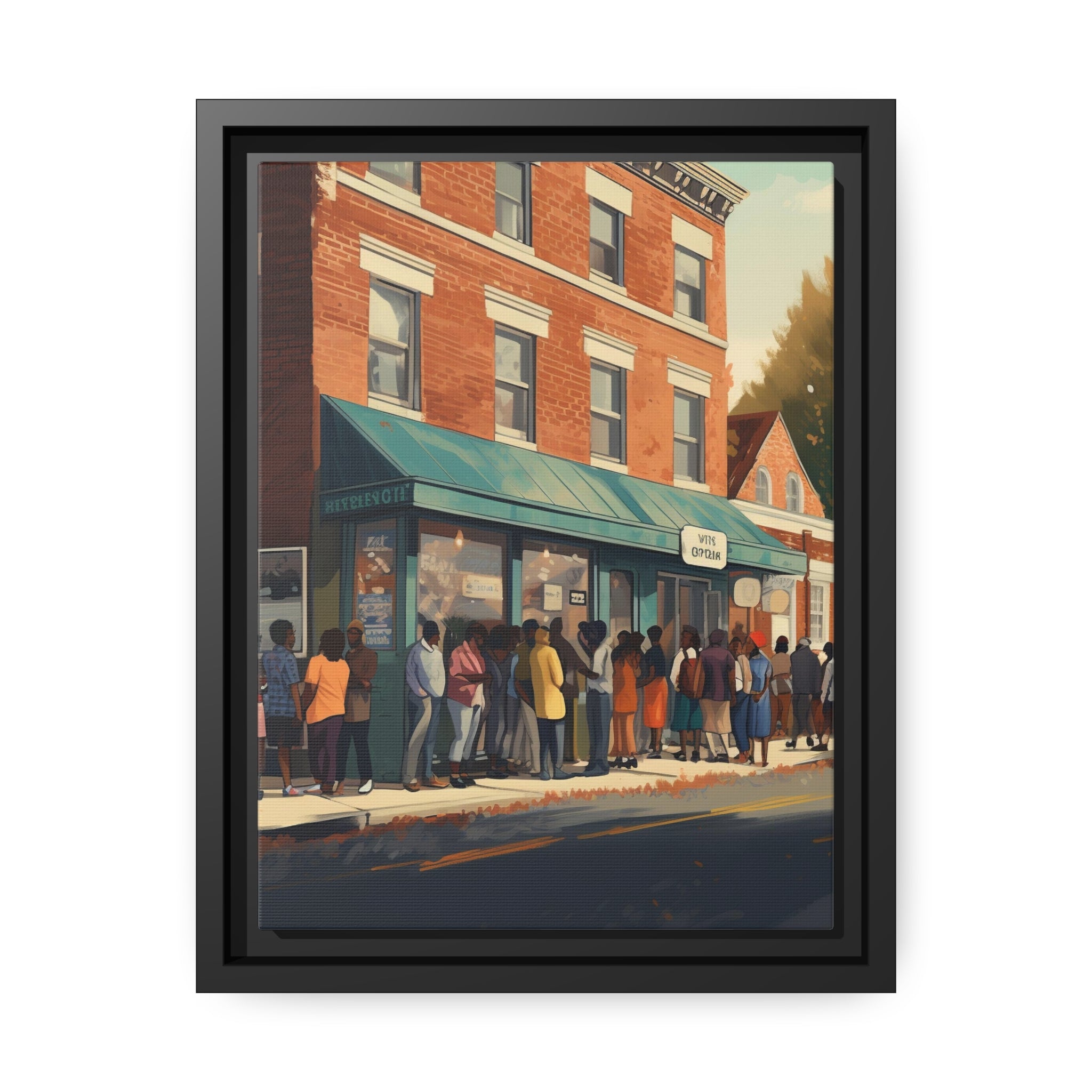 Old Town Store Front Matte Canvas, Black Frame