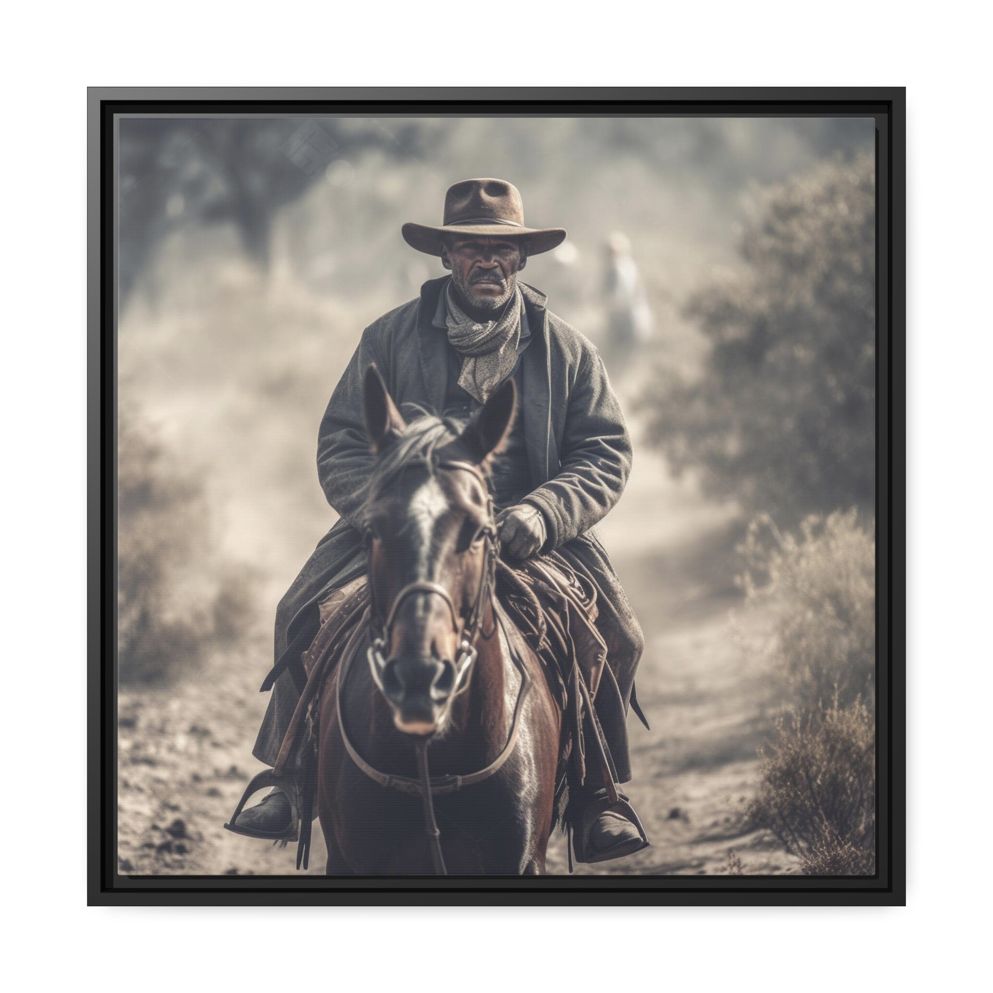 Cowboy II Matte Canvas, Black Frame
