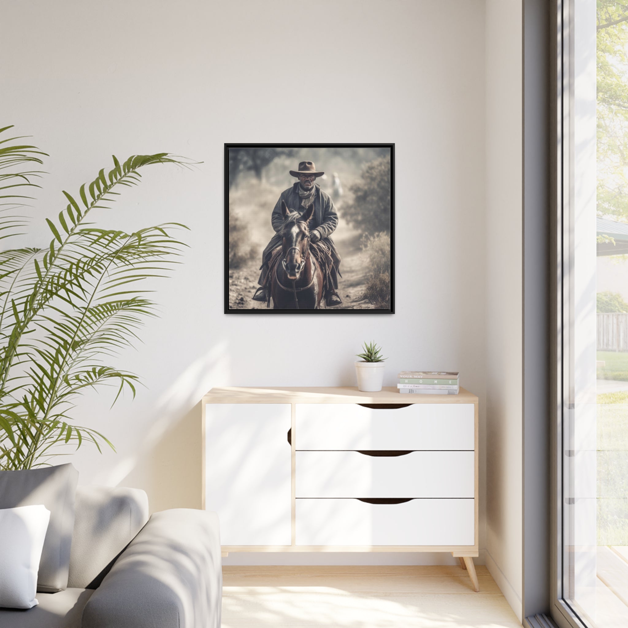 Cowboy II Matte Canvas, Black Frame