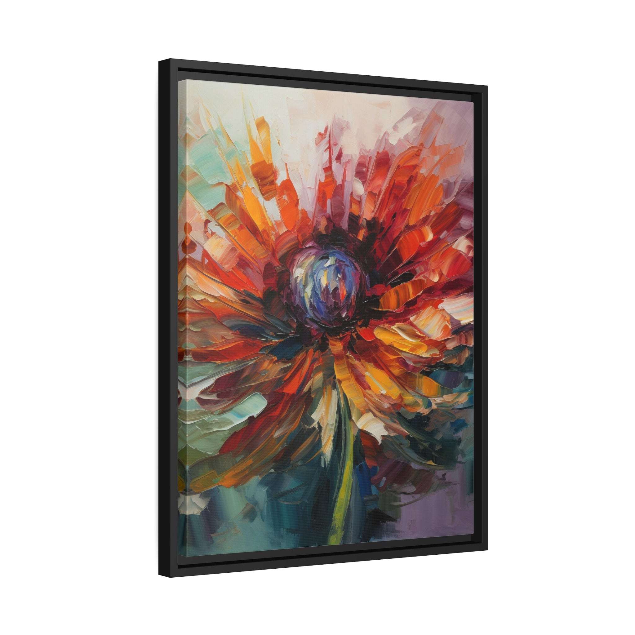 Modern Flora Matte Canvas, Black Frame