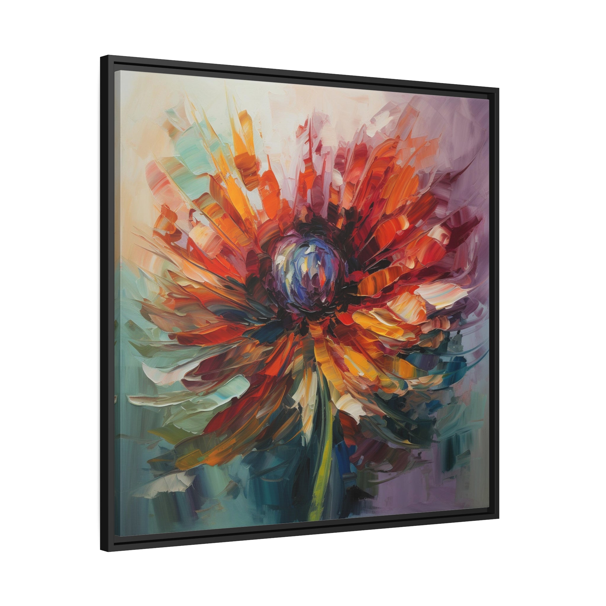 Modern Flora Matte Canvas, Black Frame