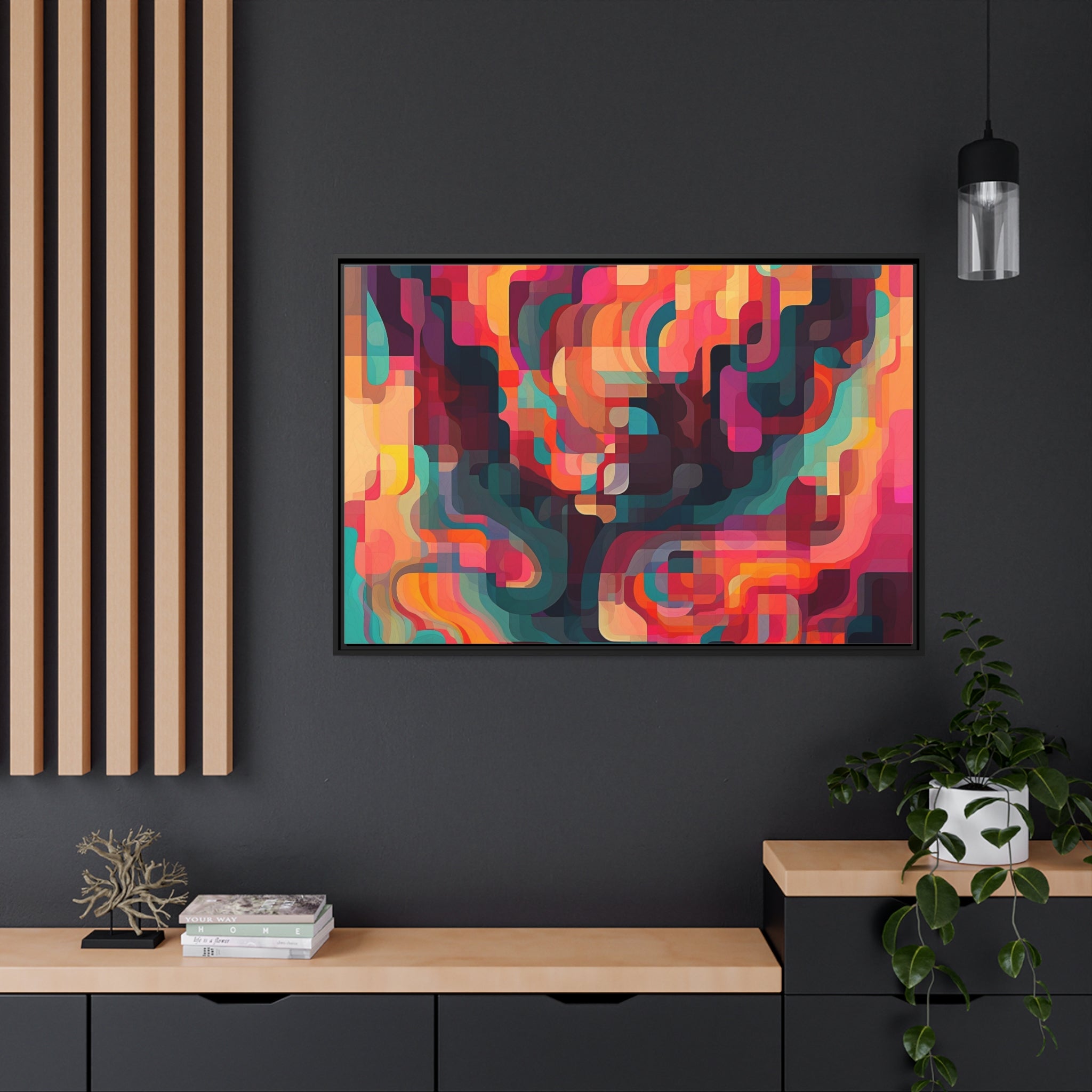 Modern Abstract I Matte Canvas, Black Frame