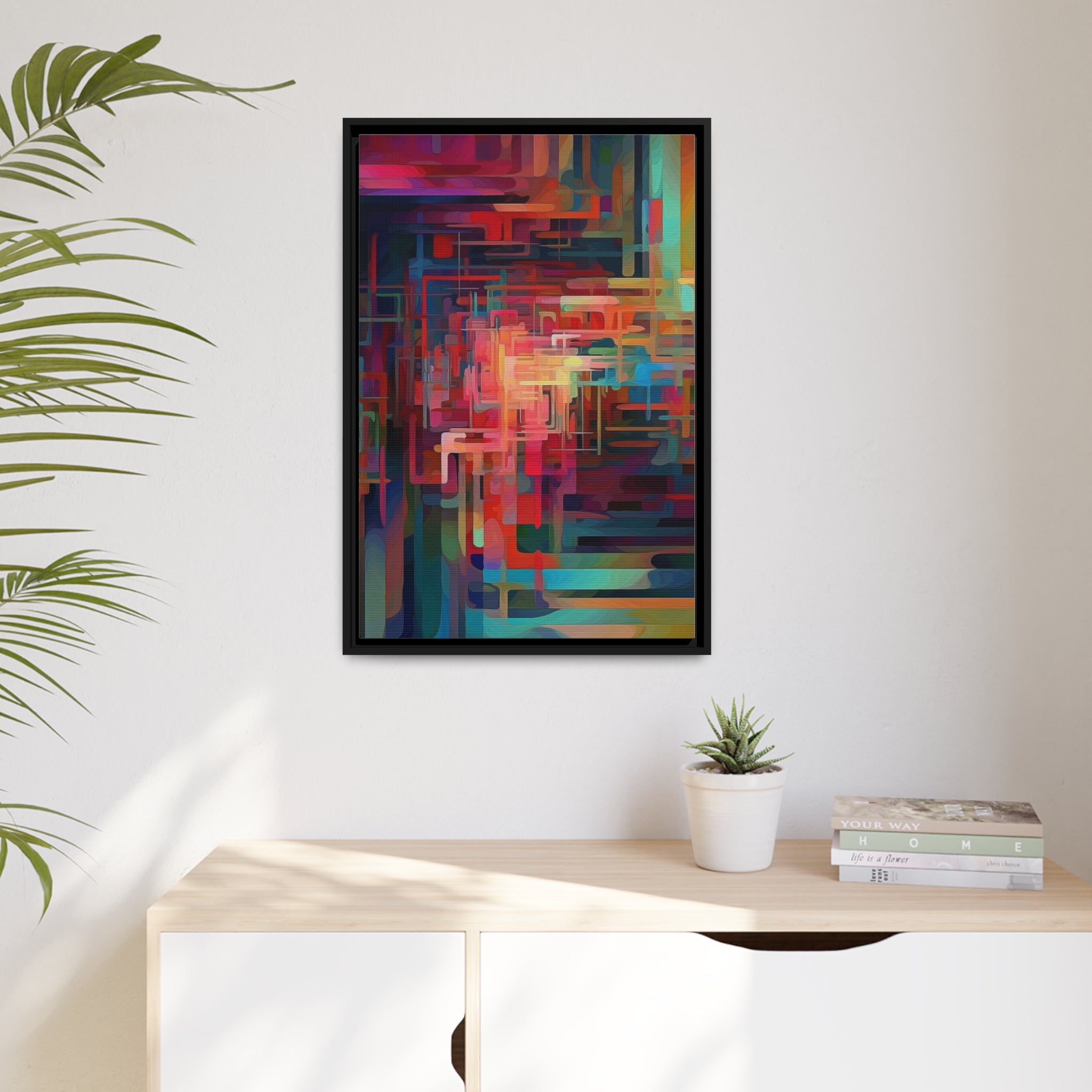 Modern Abstract III Matte Canvas, Black Frame