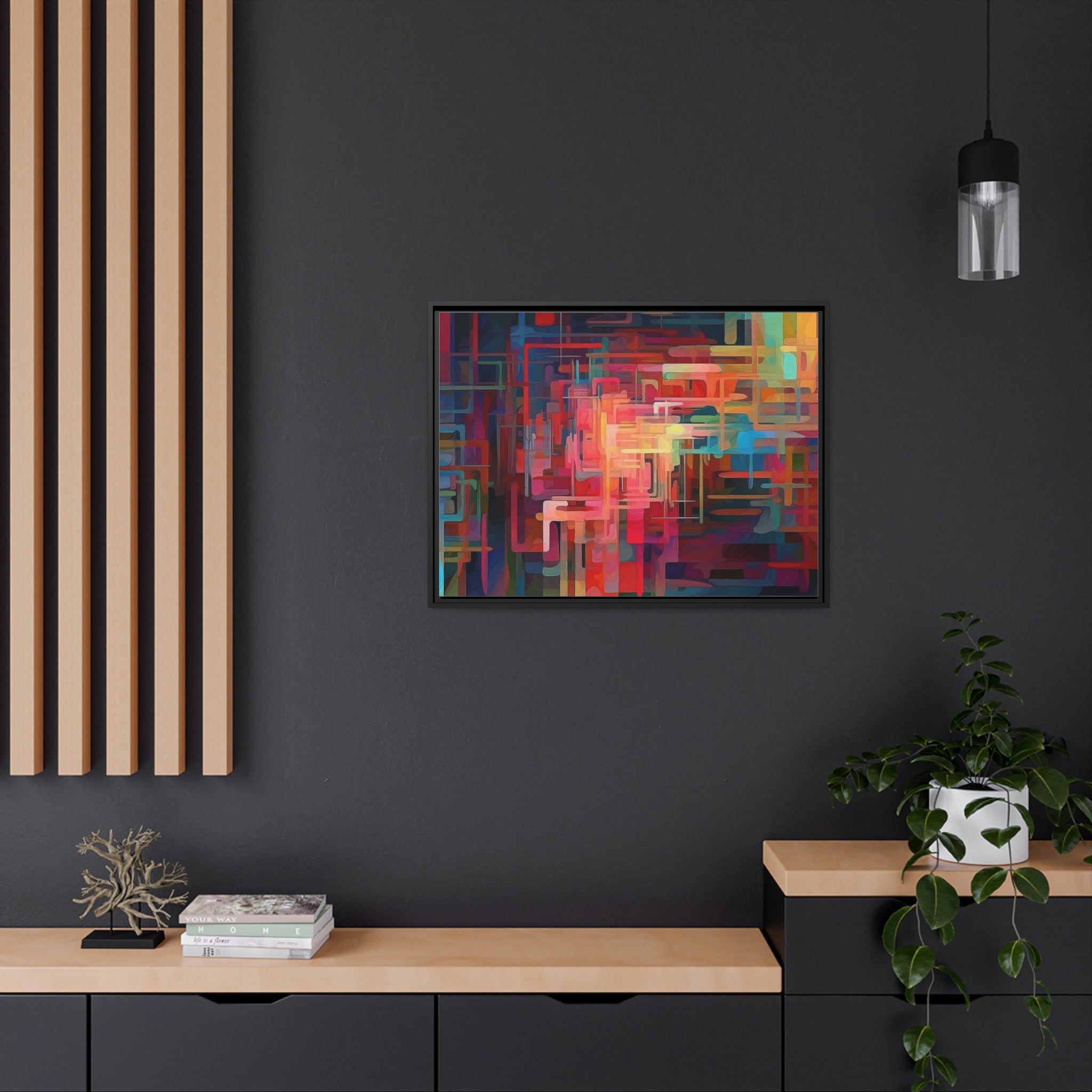 Modern Abstract III Matte Canvas, Black Frame