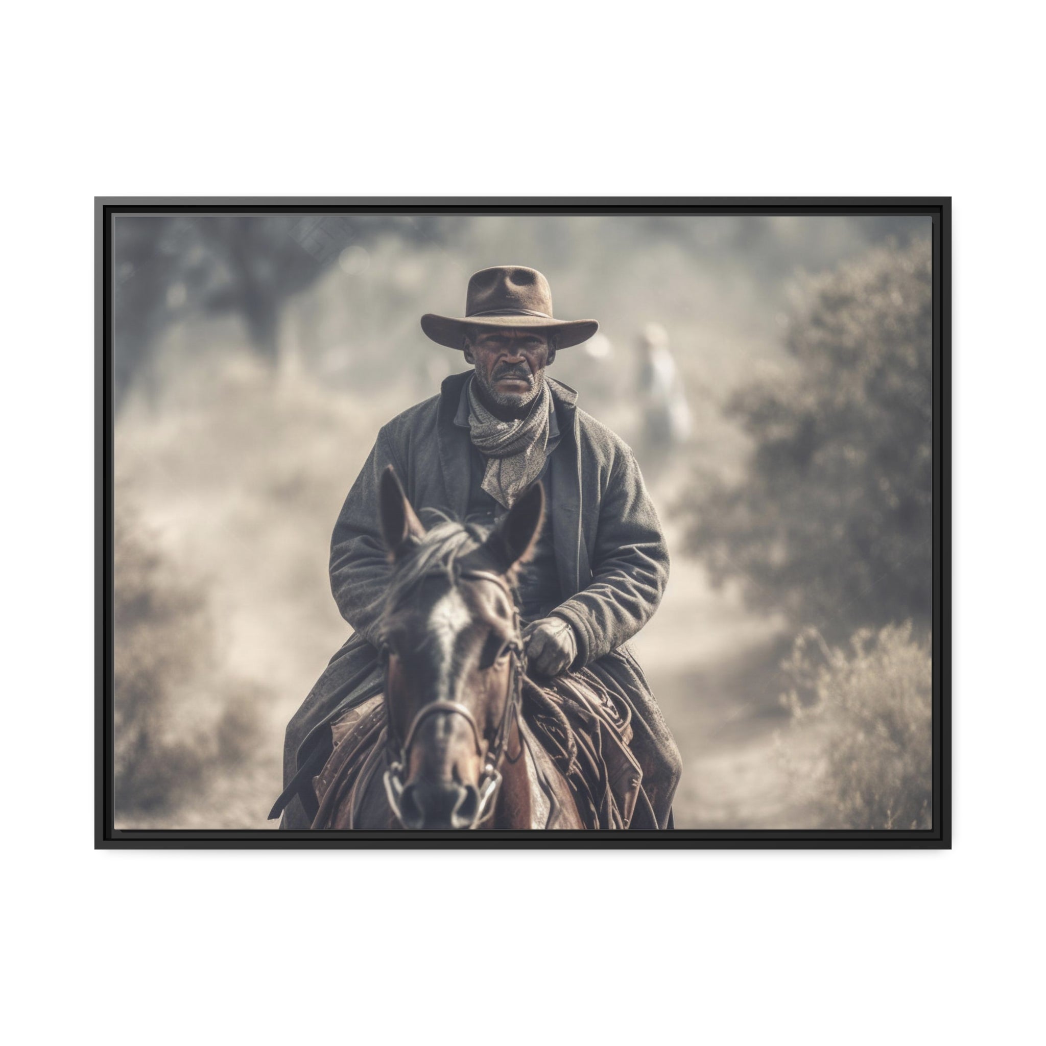 Cowboy II Matte Canvas, Black Frame