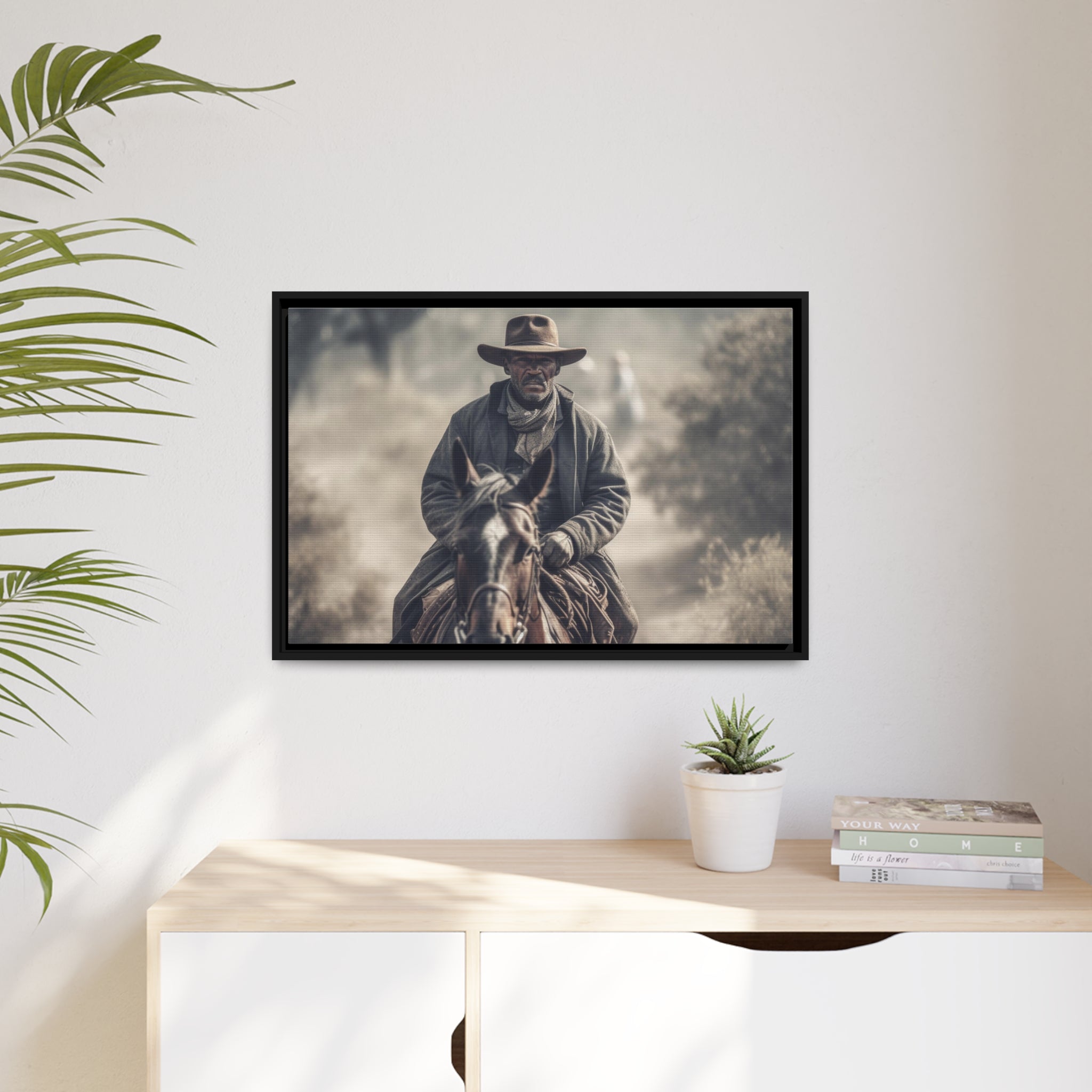 Cowboy II Matte Canvas, Black Frame