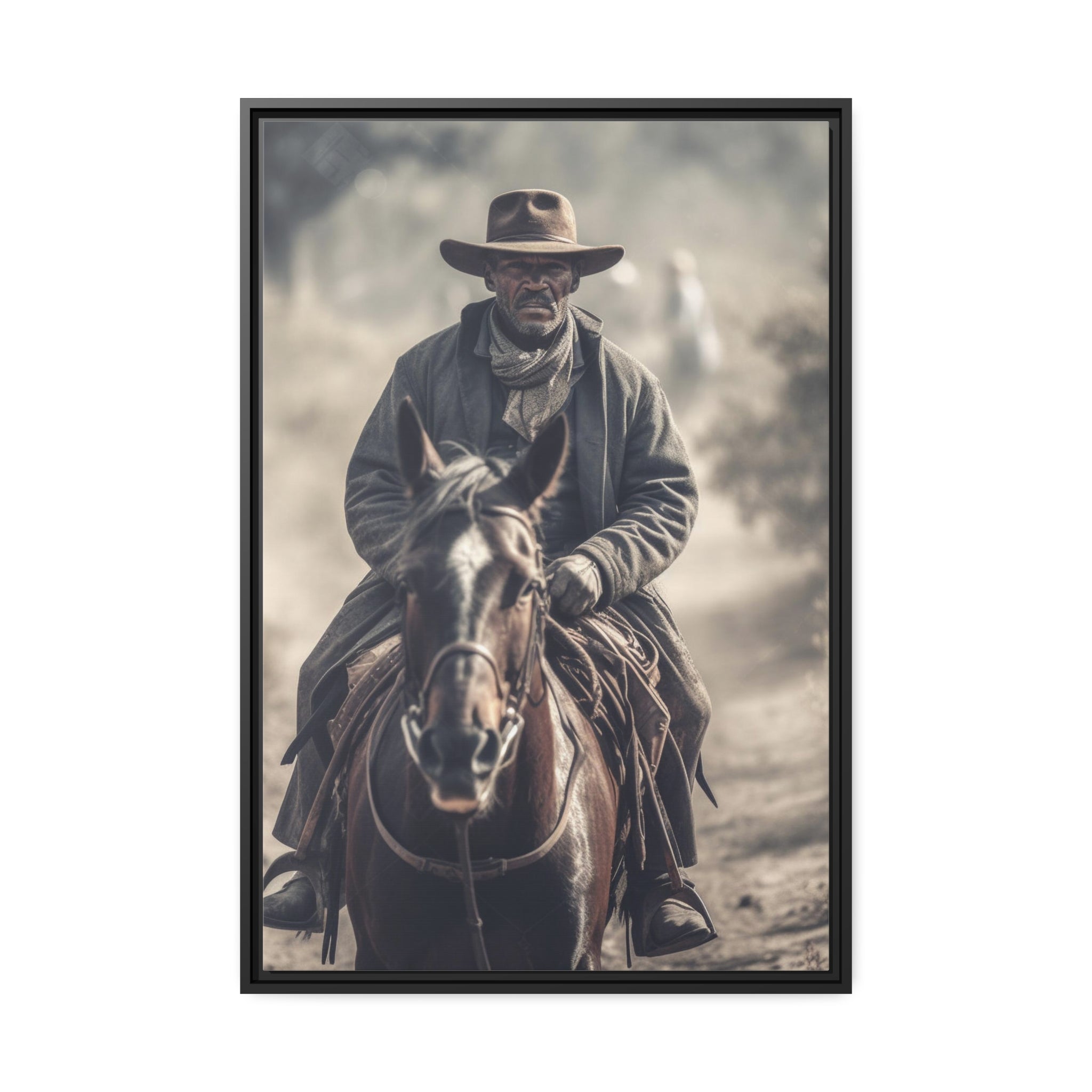 Cowboy II Matte Canvas, Black Frame