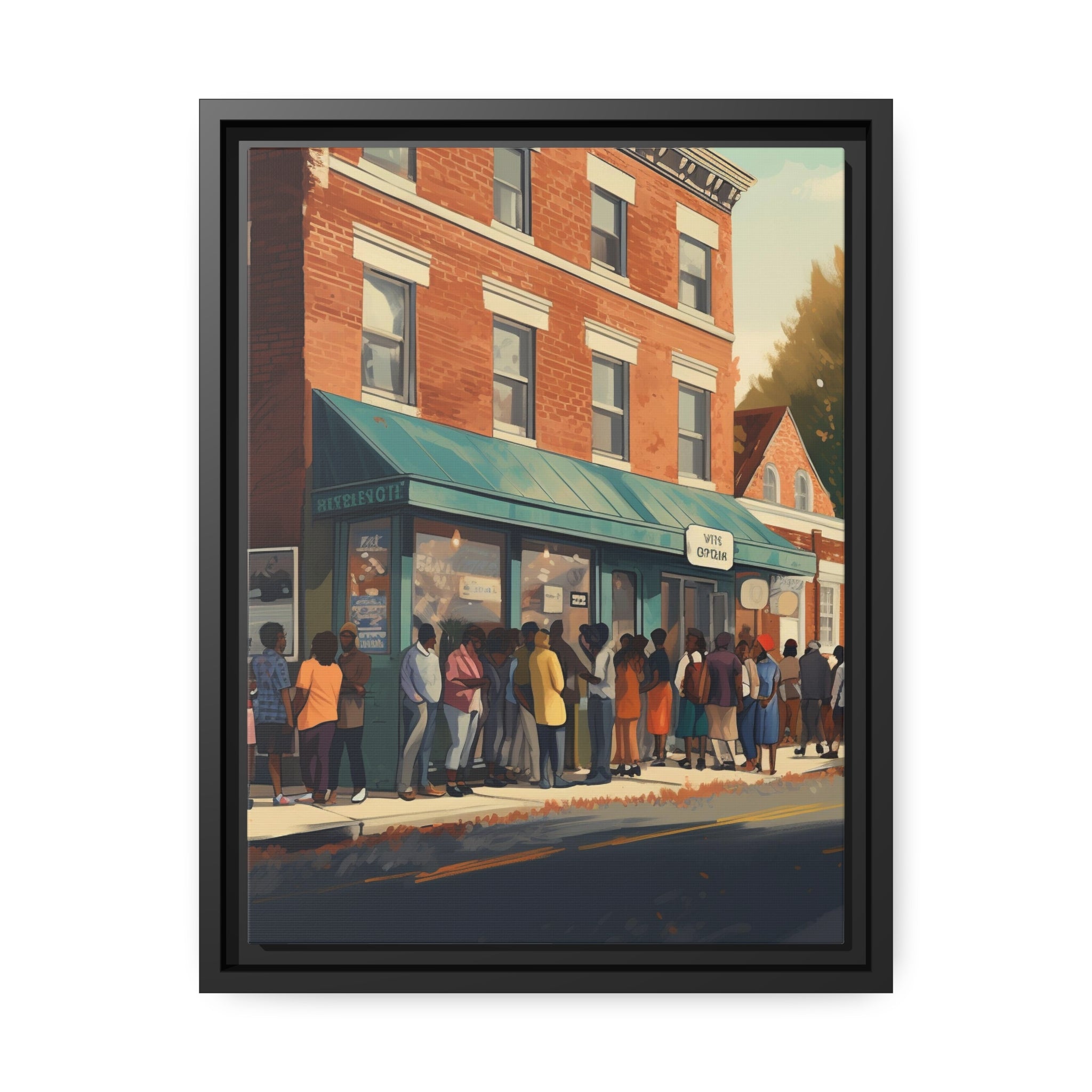 Old Town Store Front Matte Canvas, Black Frame