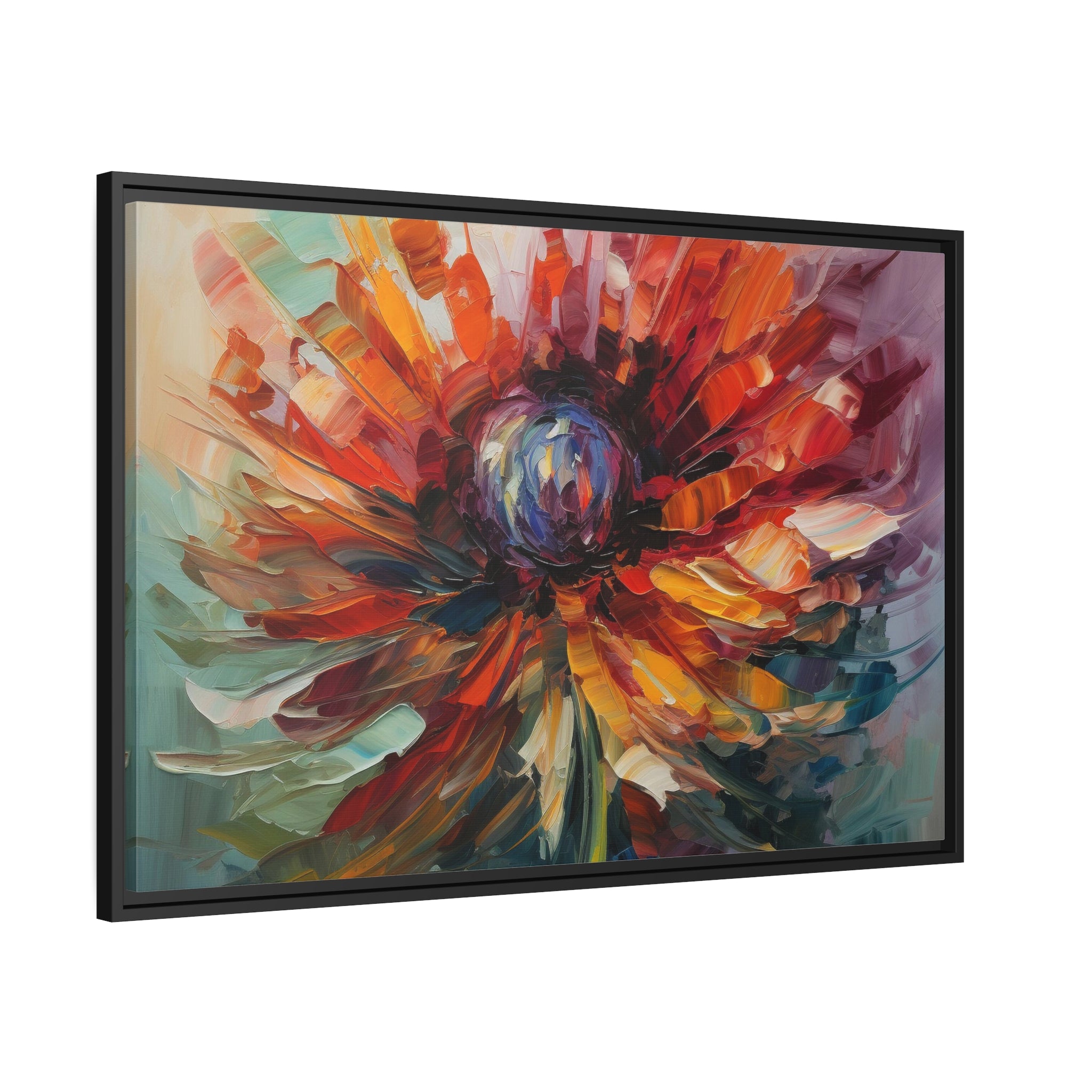 Modern Flora Matte Canvas, Black Frame
