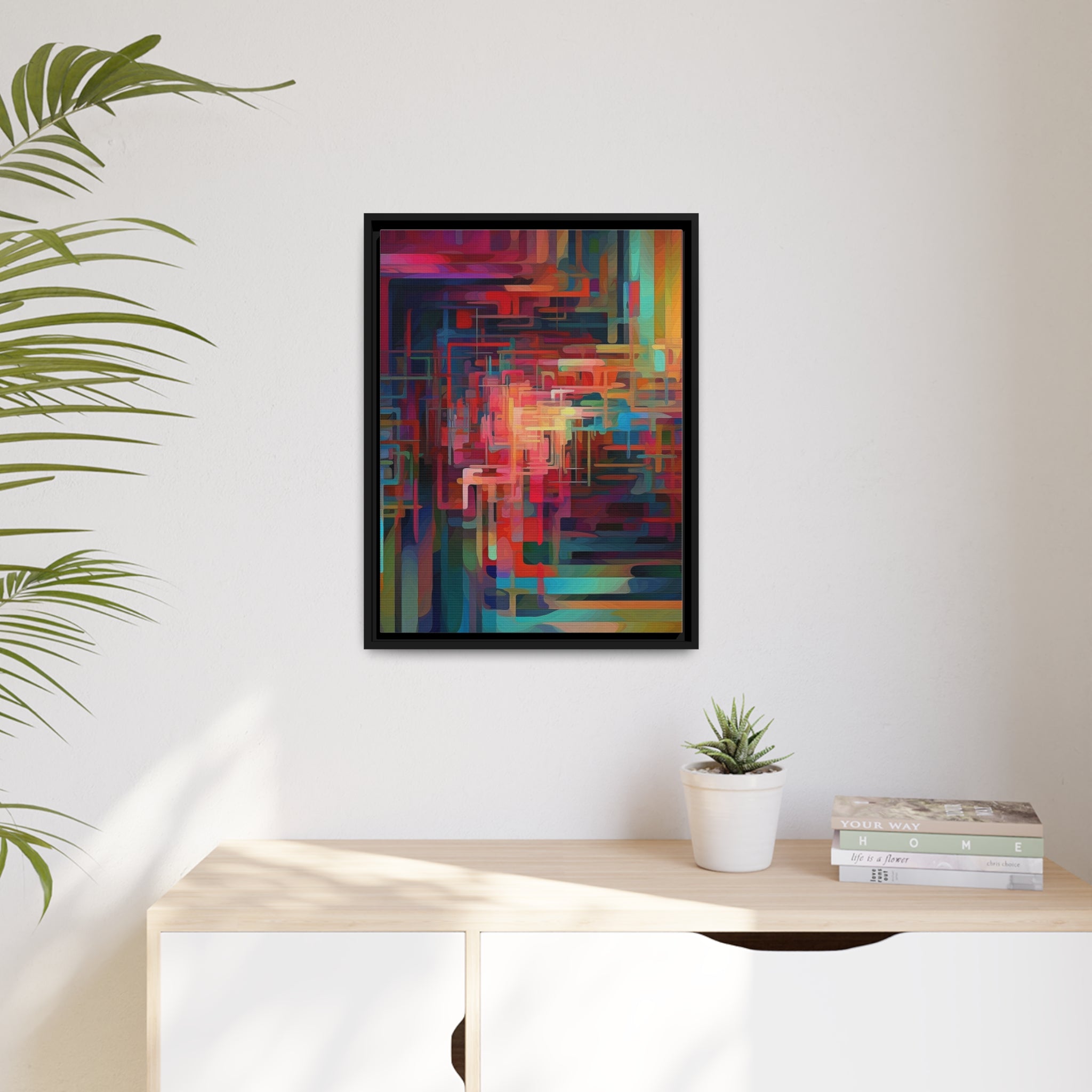 Modern Abstract III Matte Canvas, Black Frame