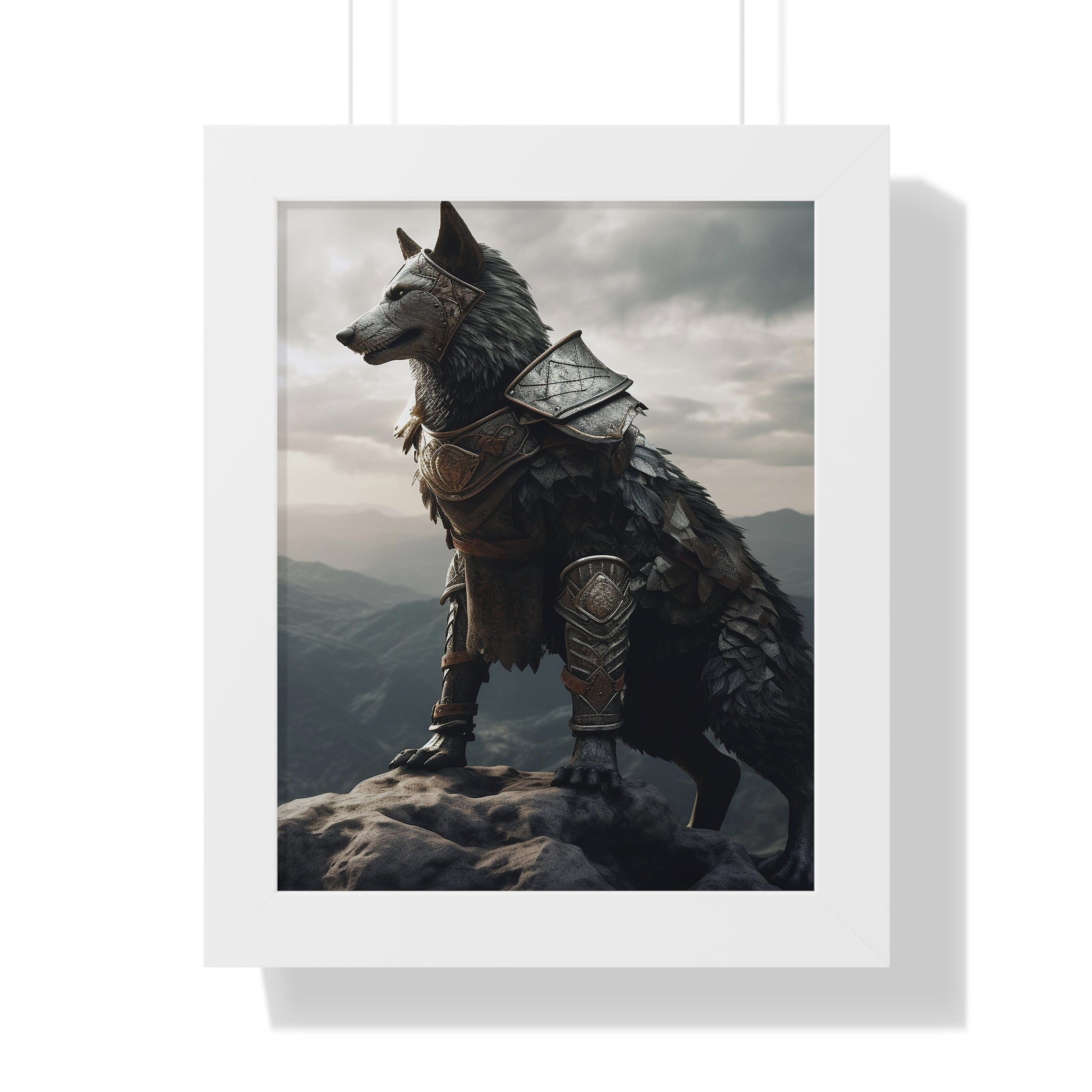 Warrior Wolf Framed Vertical Poster - Noire Faire