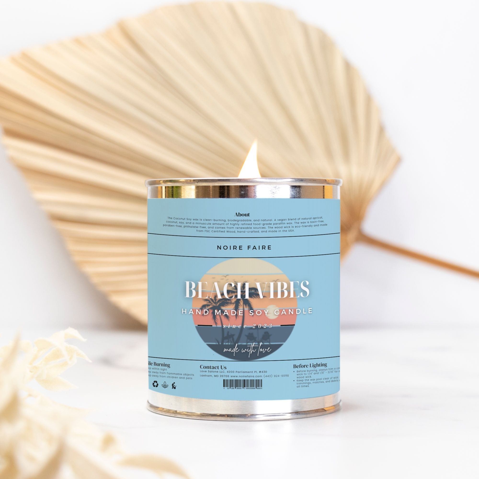 Beach Vibes Candle Paint Can (Hand Poured 16 oz.) - Noire Faire