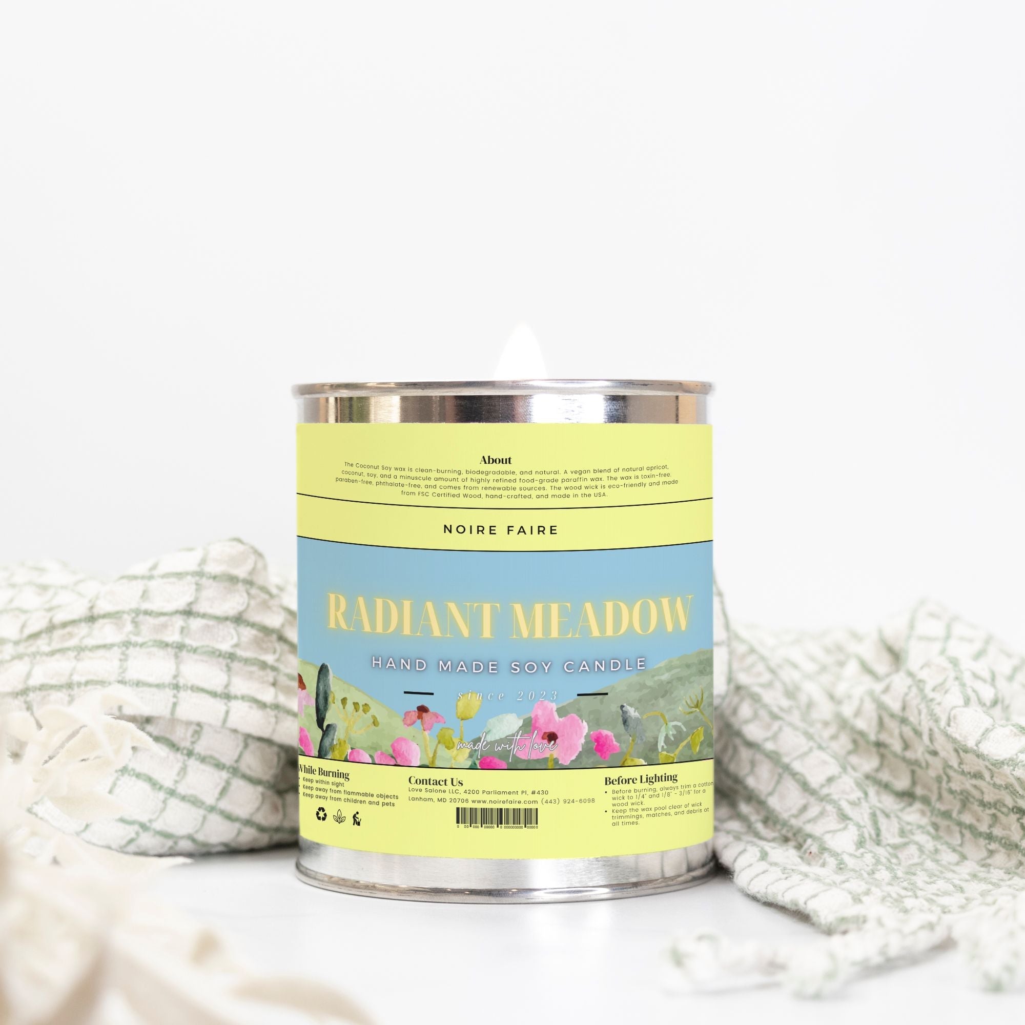 Radiant Meadow Candle Paint Can (Hand Poured 16 oz.) - Noire Faire
