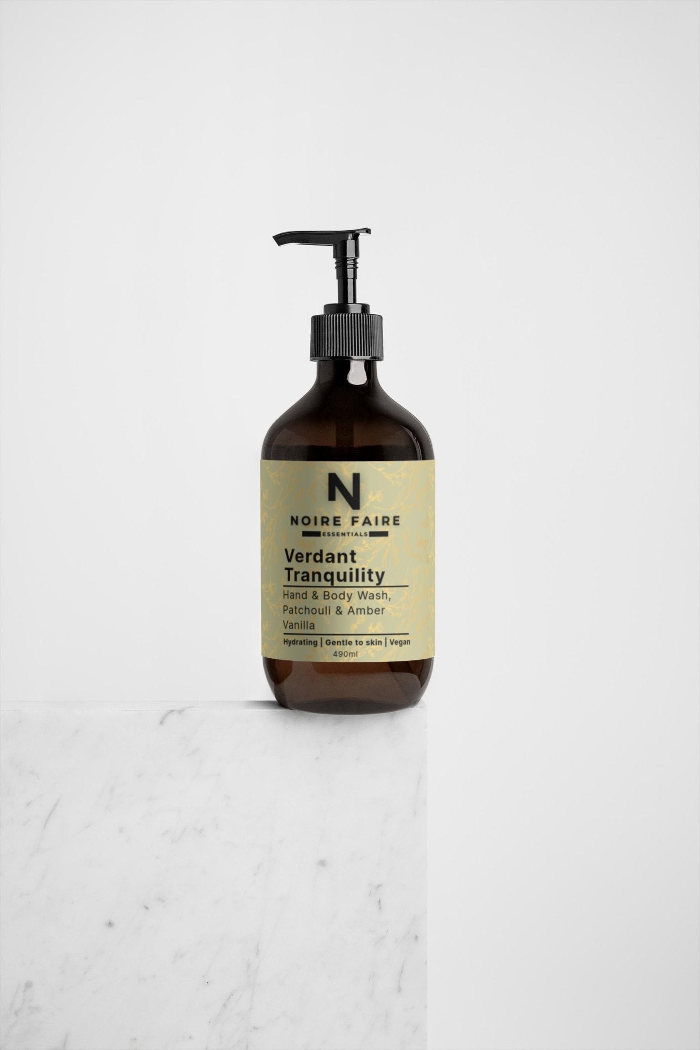 Verdant Tranquility Hand & Body Wash, Patchouli & Amber Vanilla - Noire Faire