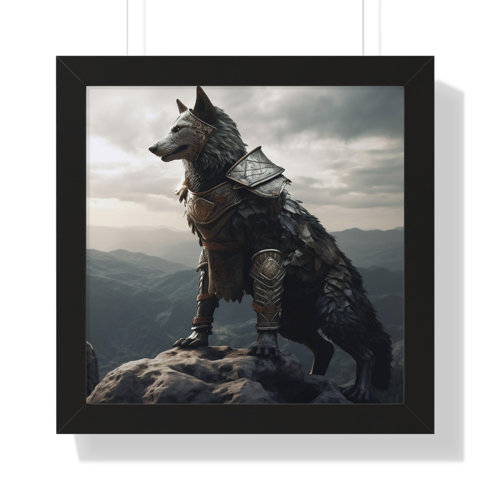 Warrior Wolf Framed Vertical Poster - Noire Faire