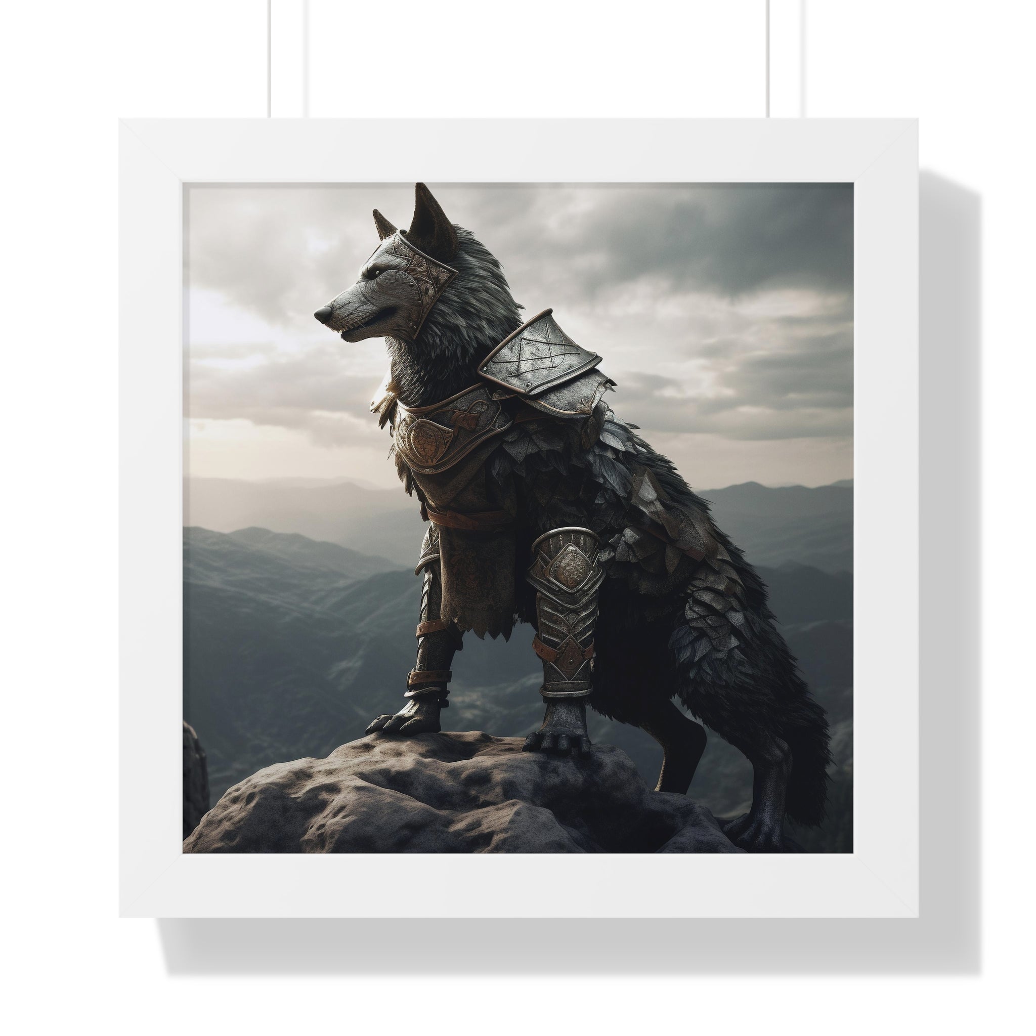 Warrior Wolf Framed Vertical Poster - Noire Faire